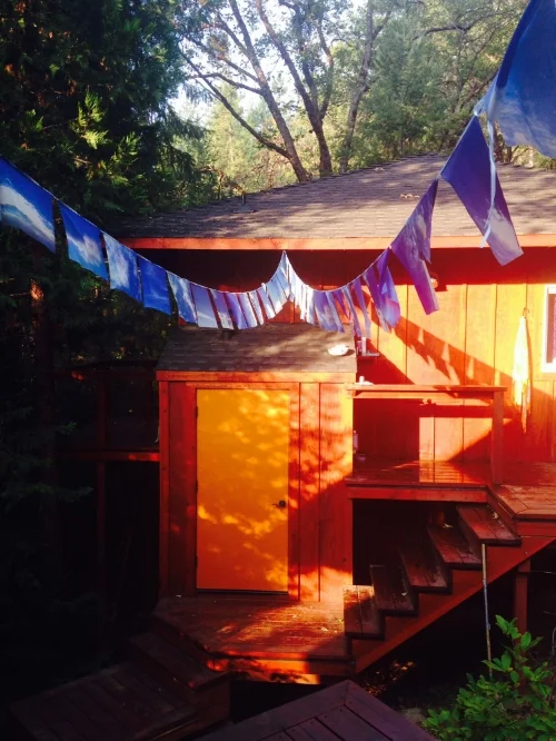 Tsunqui Studios, perched in a dell on a ridge near Nevada City, sports several strings...