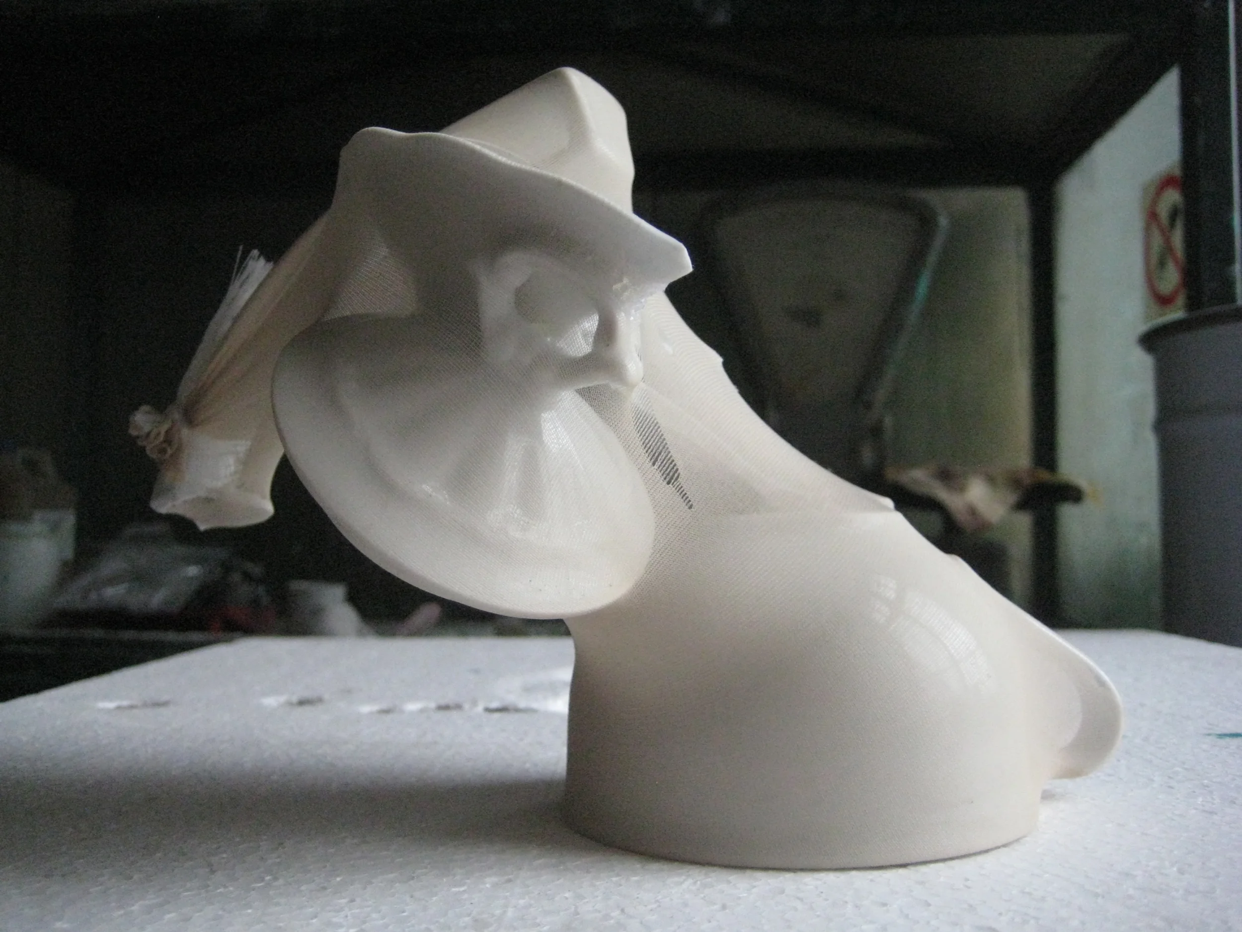 Discarded porcelain, epoxy, nylon