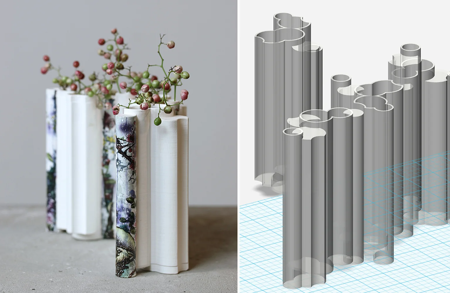 Cast porcelain, ceramics decals, 2017