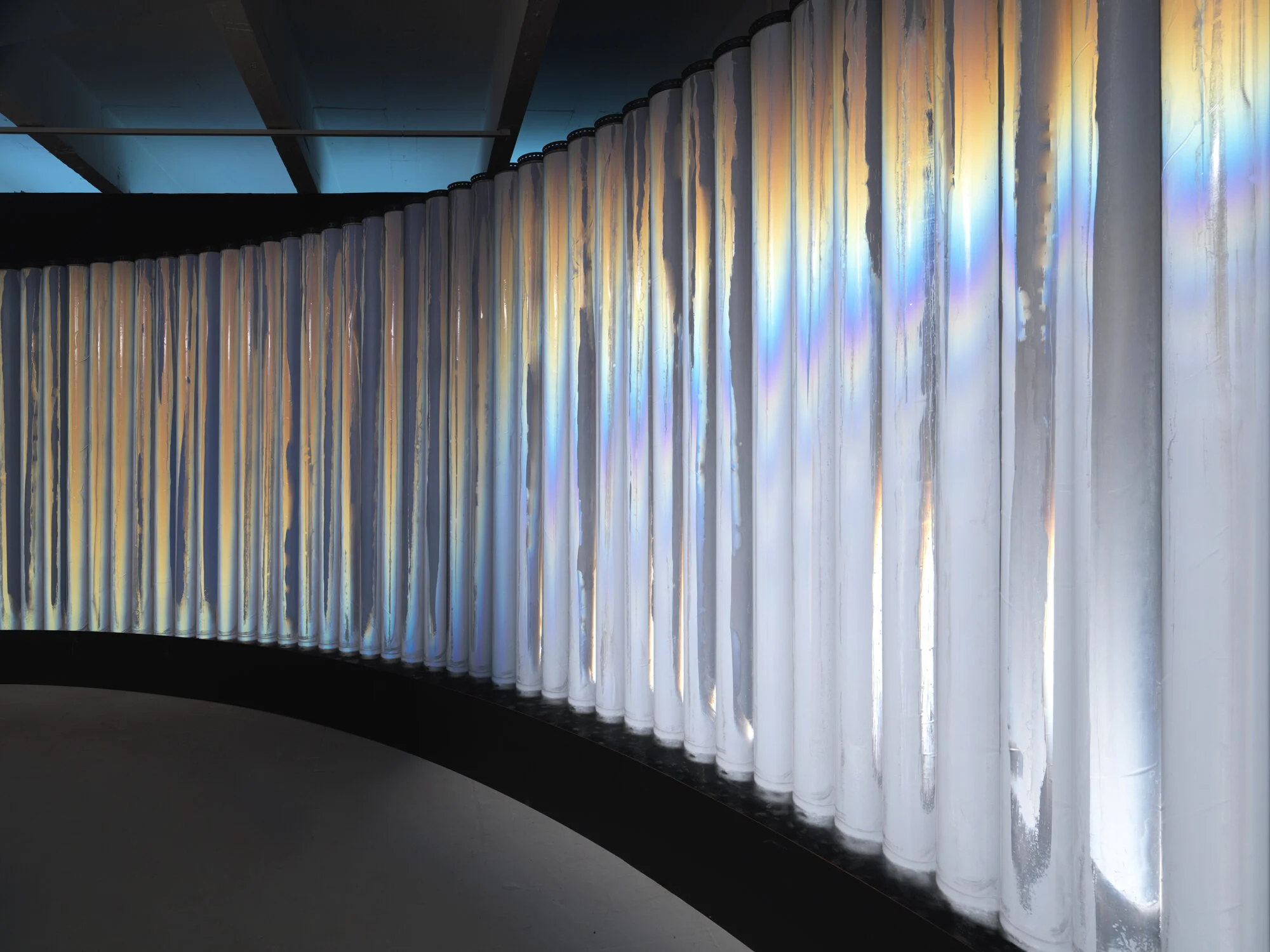  Deep Circle, 2021. Water, refractive material, pumps, light.  Lille, France 