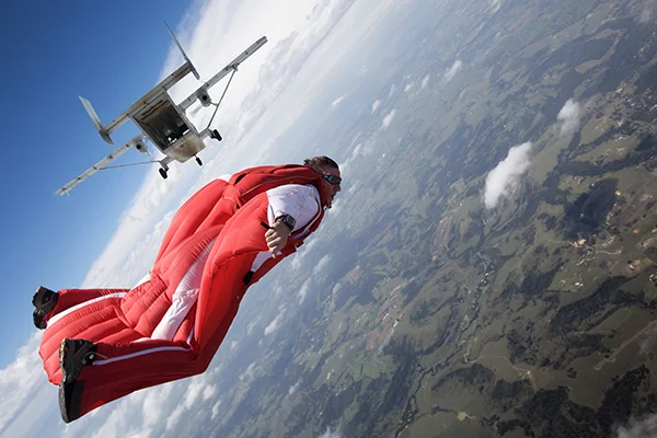 My husband Glenn Singleman flying over Picton NSW at Sydney Skydivers&nbsp;(photo by me with a Canon 5D Mk11)