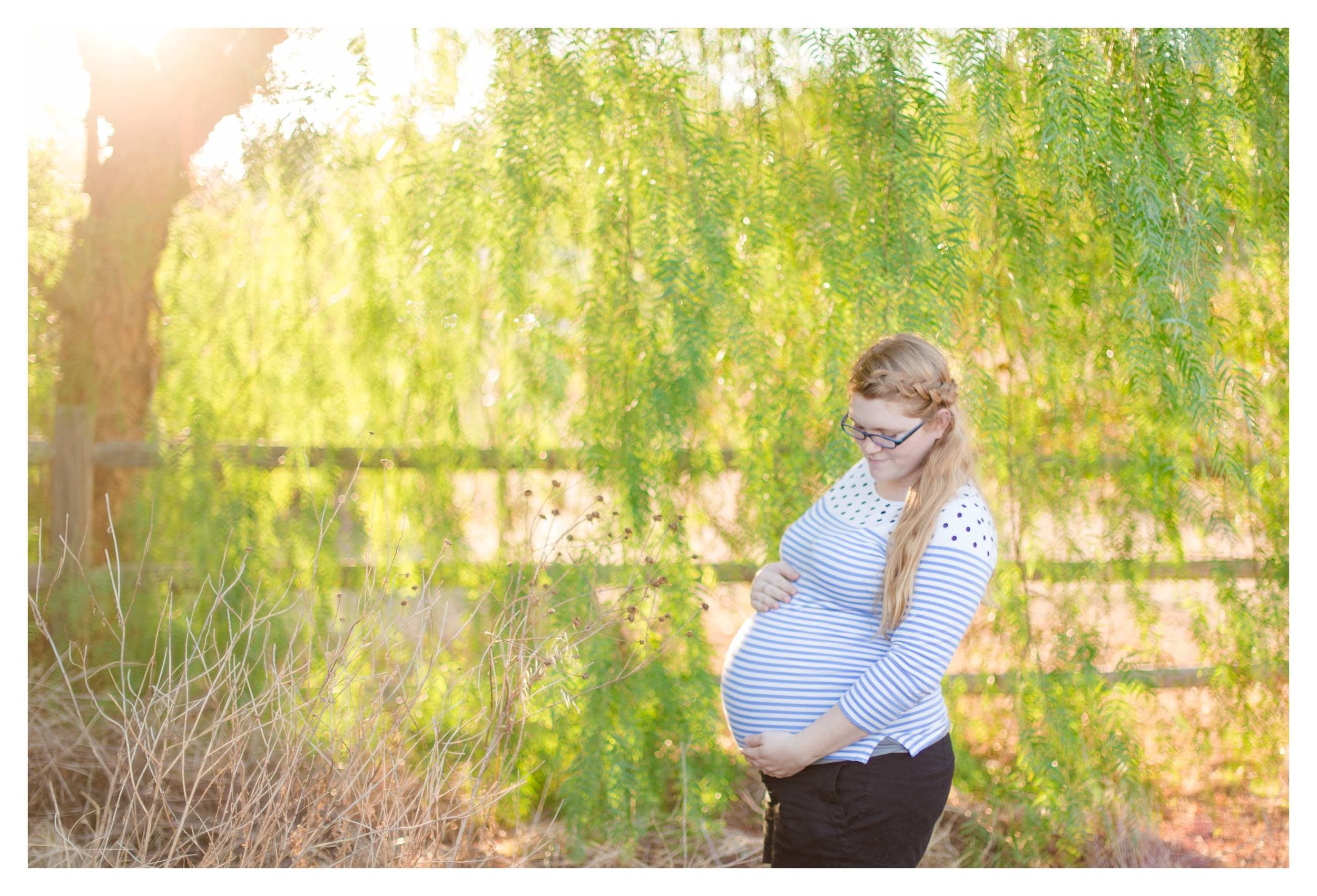 40 weeks pregnant. David came a week later at 41 weeks gestation!