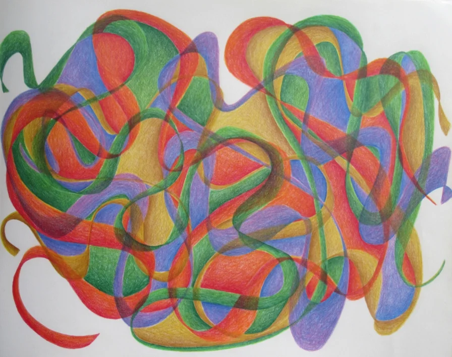  Coloured Lines #2, 2014  Julian Baslyk  Colour pencil  14x17 