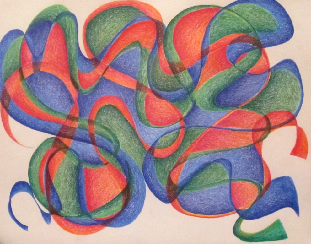 Lines #3  Julian Baslyk  Colour pencil  14x17 
