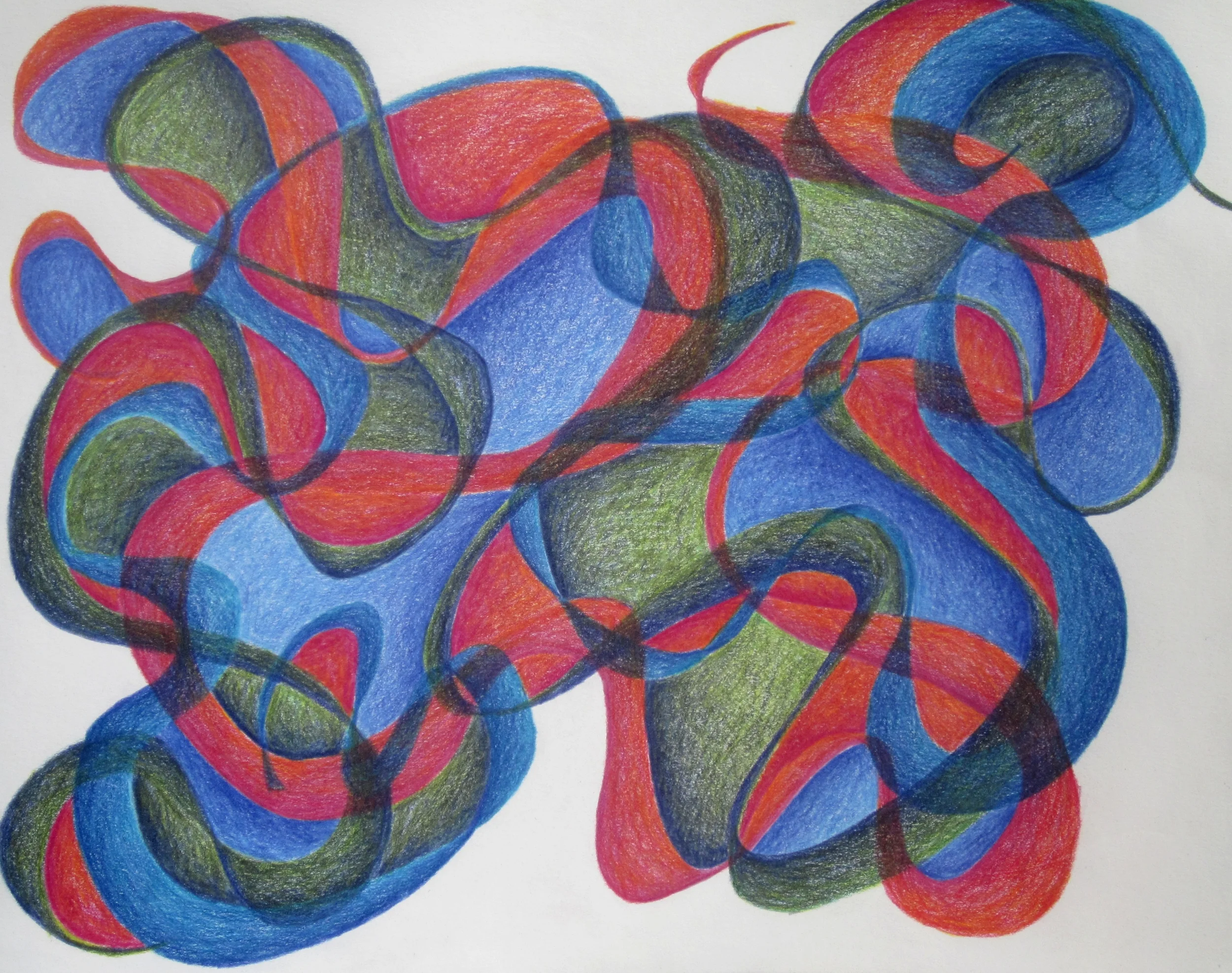  Lines #2, 2014  Julian Baslyk  Colour pencil  11.5x14 