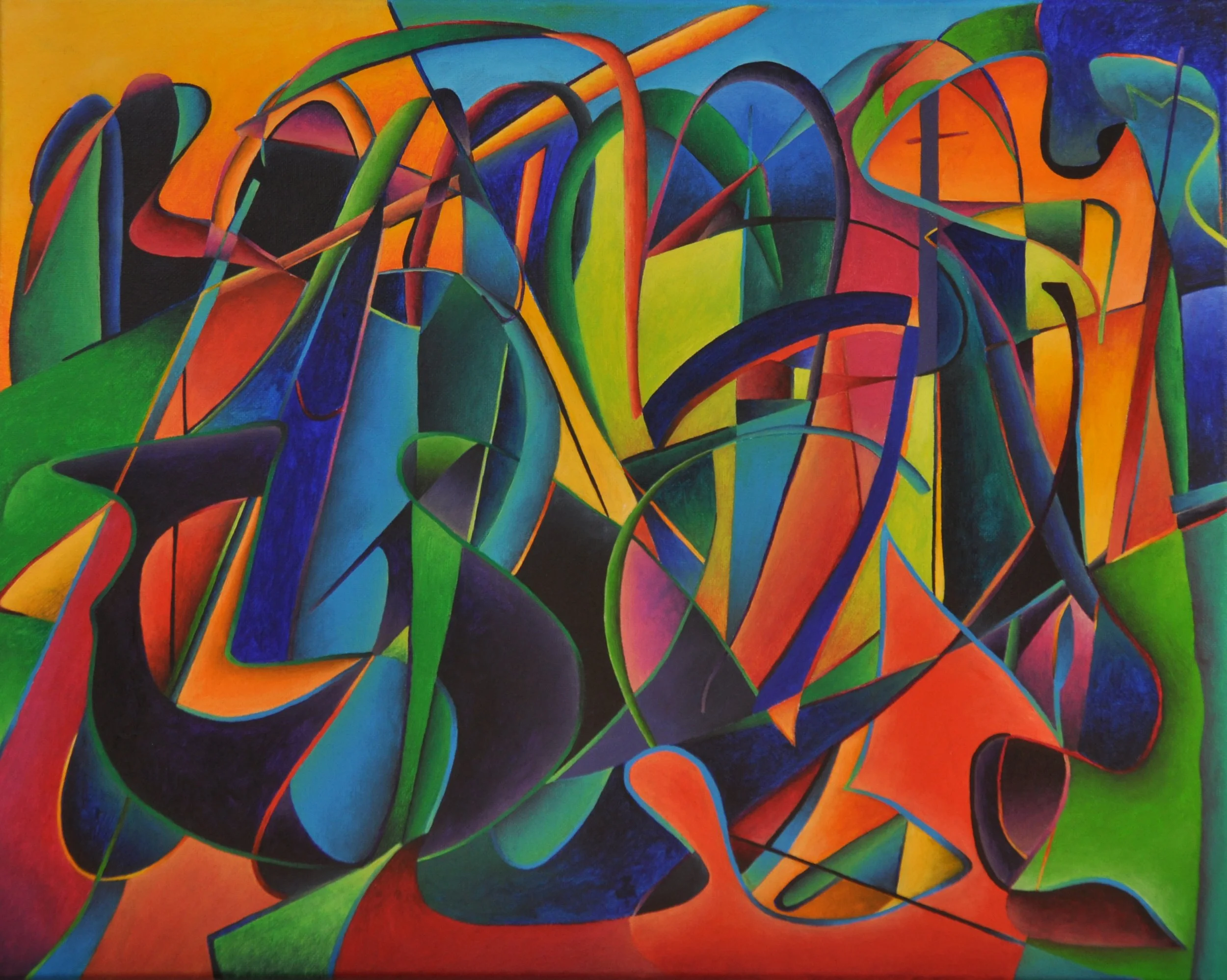  Orchestrated Jumble  Acrylic on canvas  16x20”     