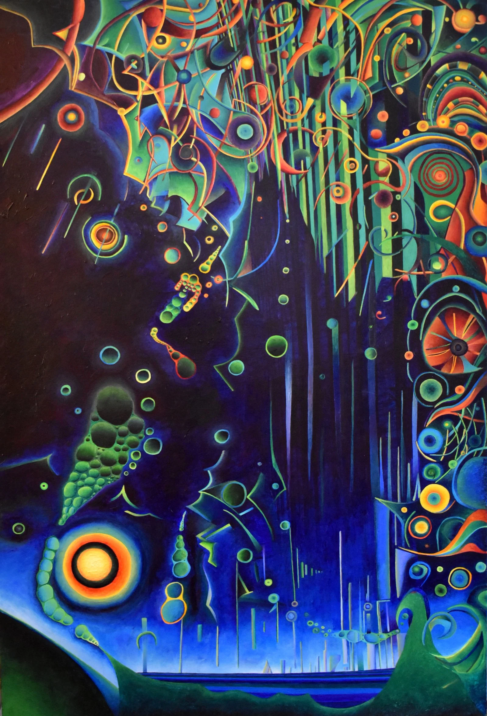  Elevator To The Stars  32x22"  Acrylic on canvas 