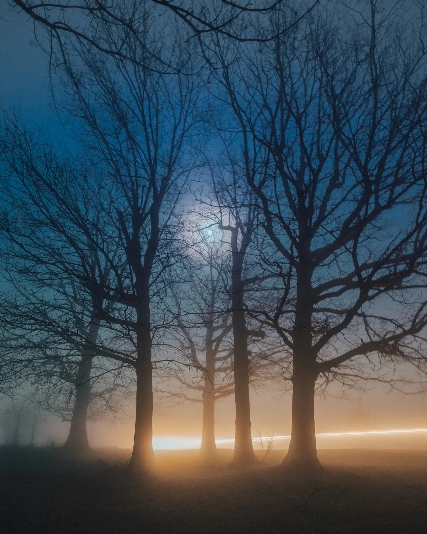 Photographing the moon this foggy evening on the mountain is giving Stranger Things vibes 👾 How about that finale?