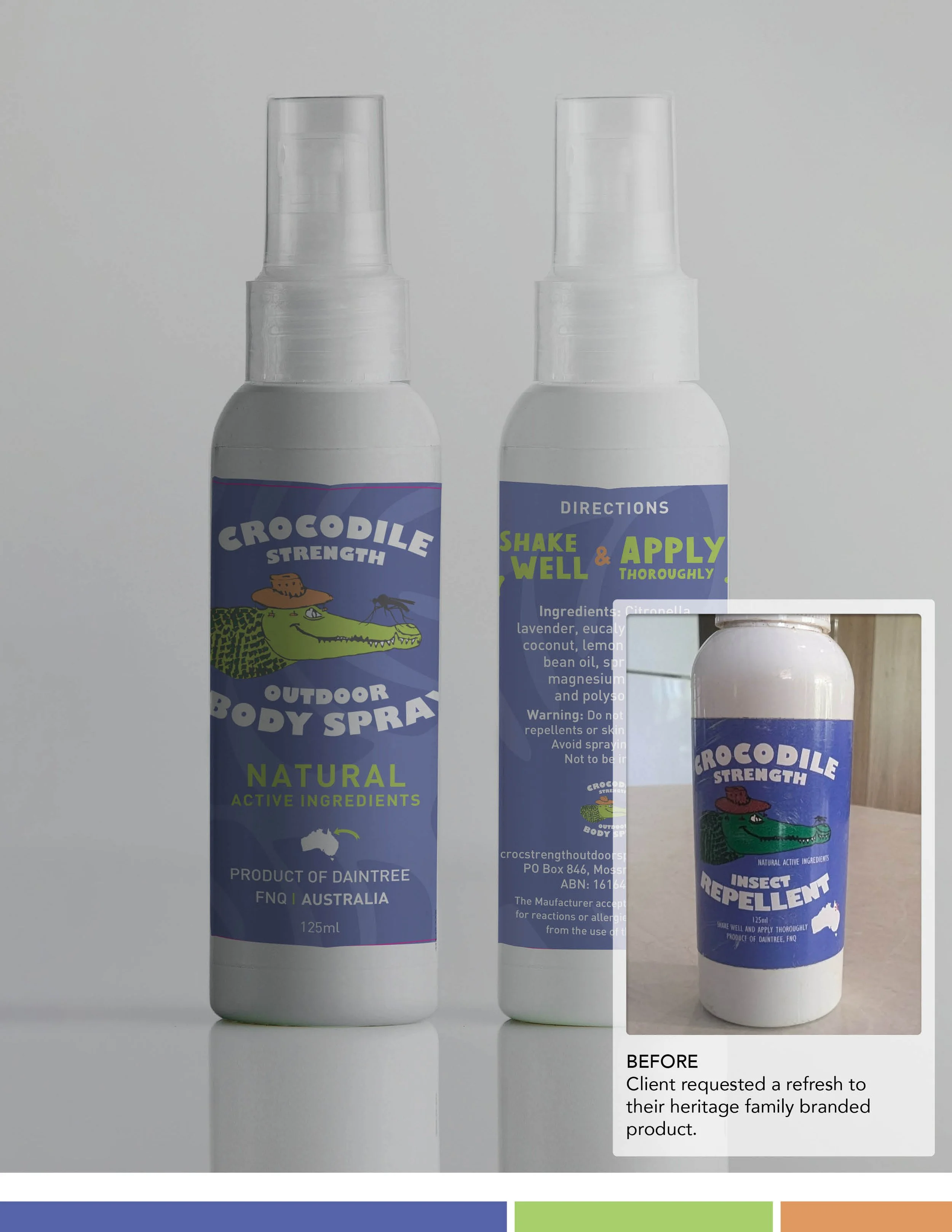Crocodile strength outdoor body spray