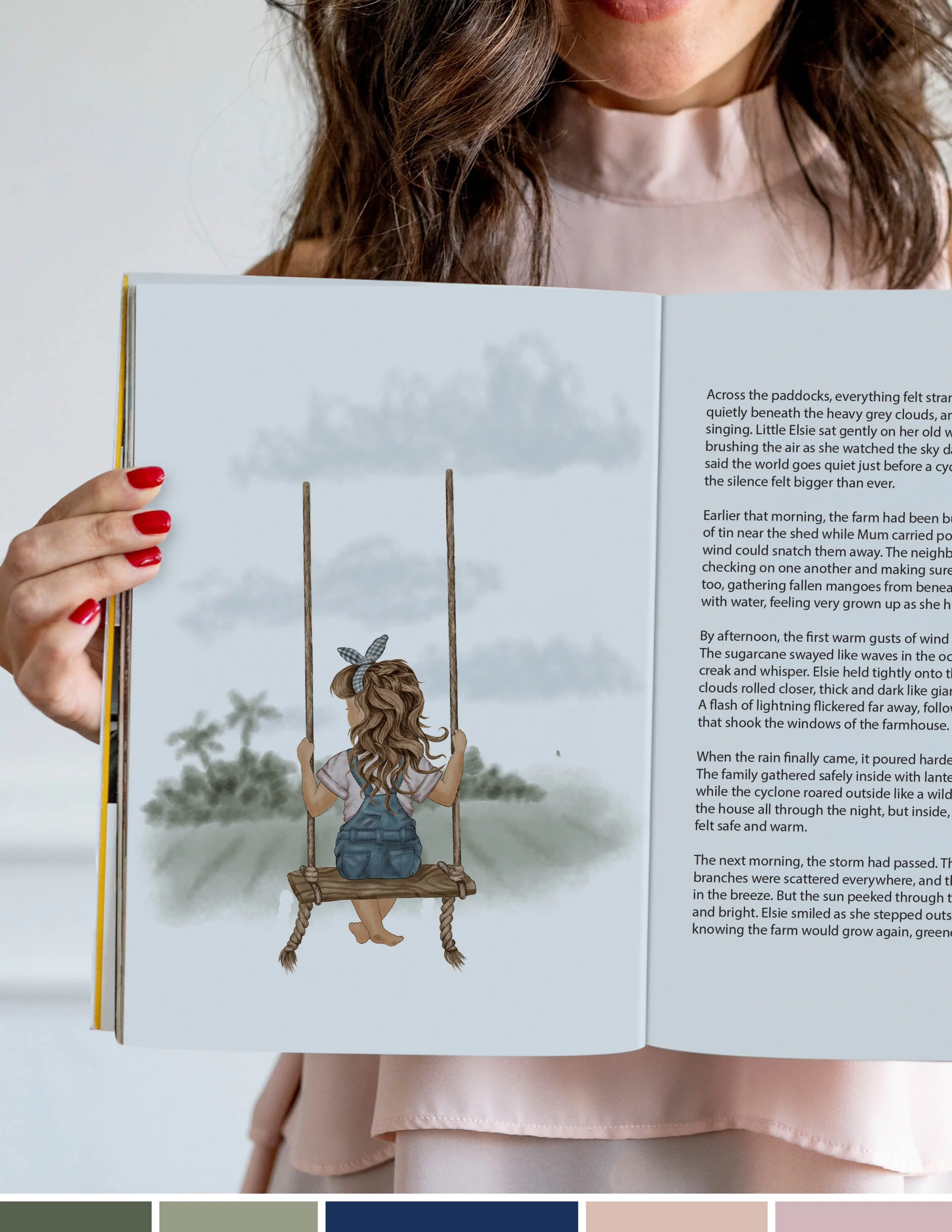 Book llustration of a australian cyclone  story
