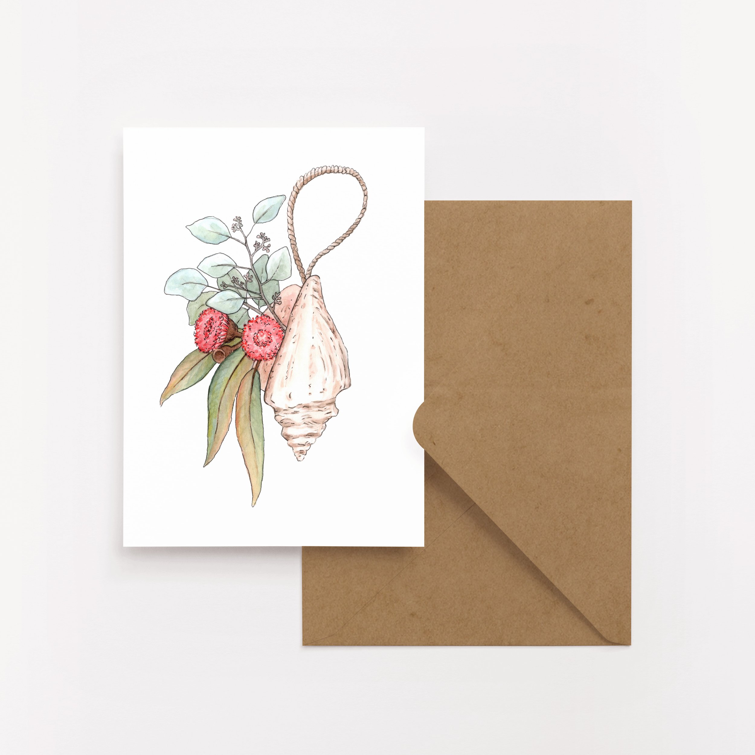 Australian Shell and Native Florals Christmas Card Set | 2