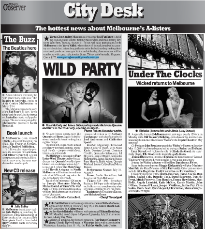 The Wild Party in the Melbourne Observer.