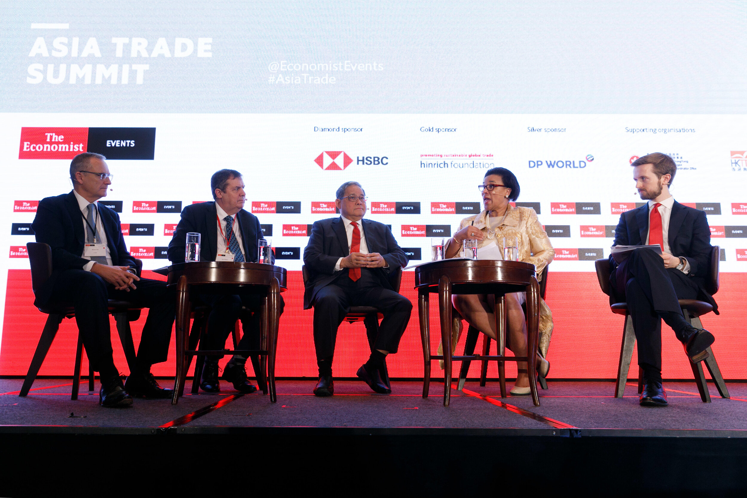   Moderating a panel at The Economist Event’s Asia Trade Summit in Hong Kong  