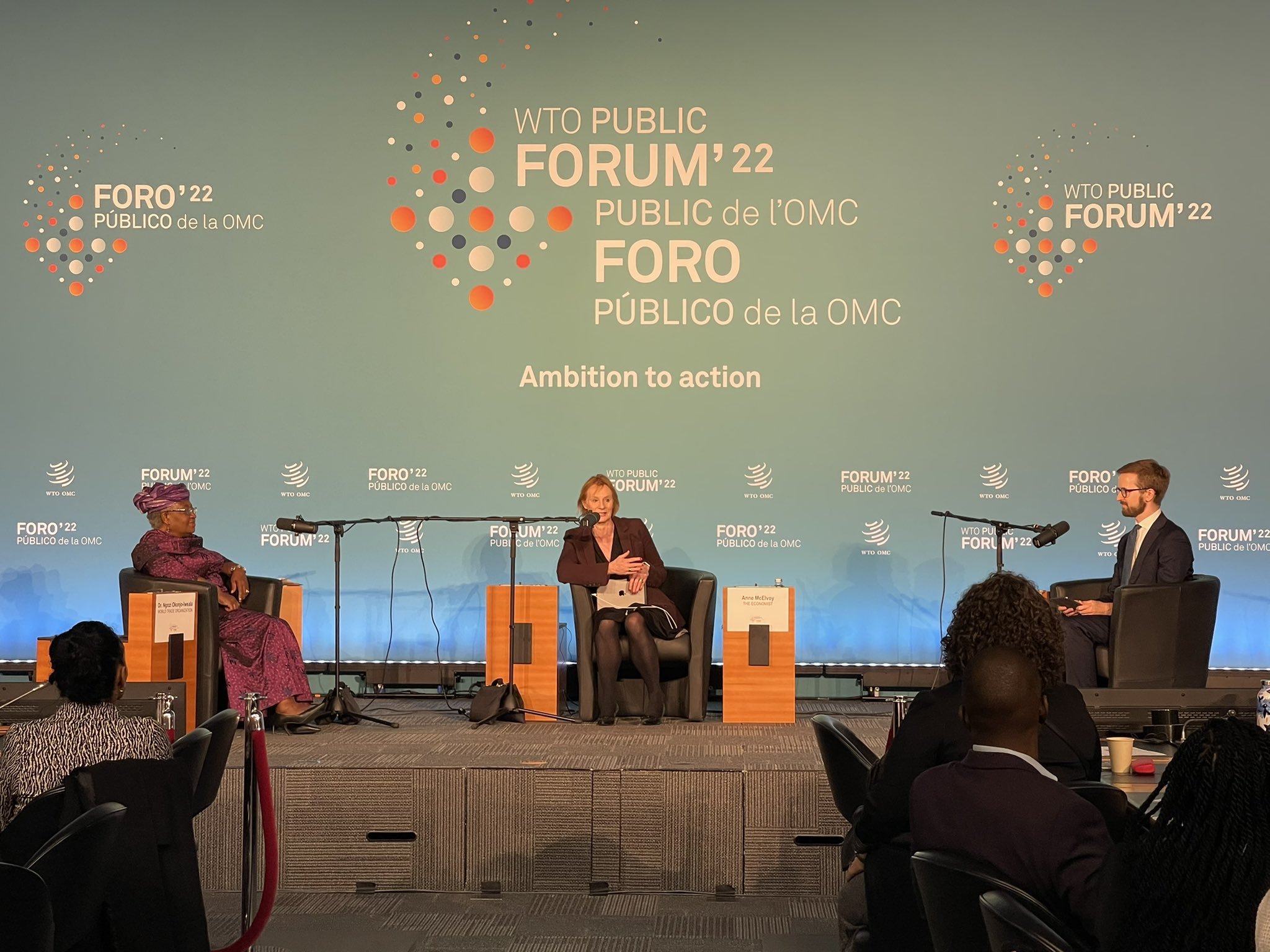 On stage with Ngozi Okonjo-Iweala, Director-General of the WTO 