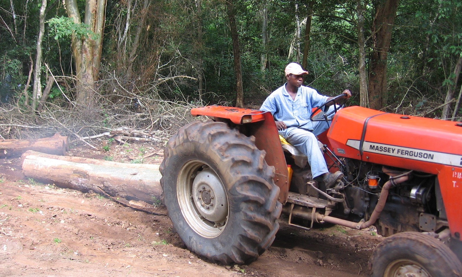 Extraction using small agricultural tractors to minimise impact