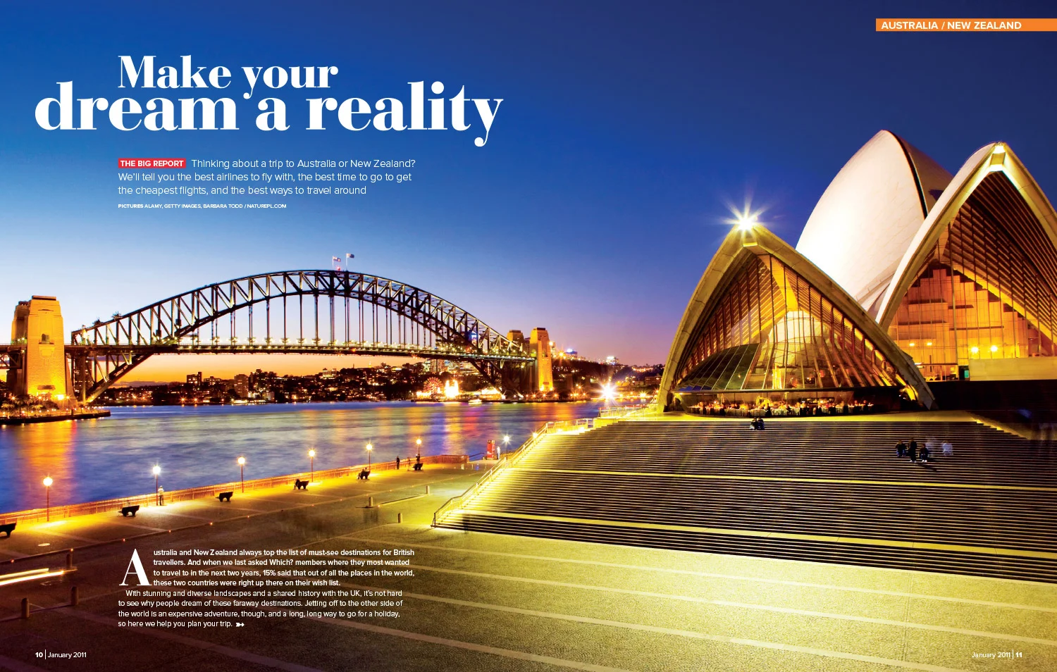 A Which? Travel magazine feature spread