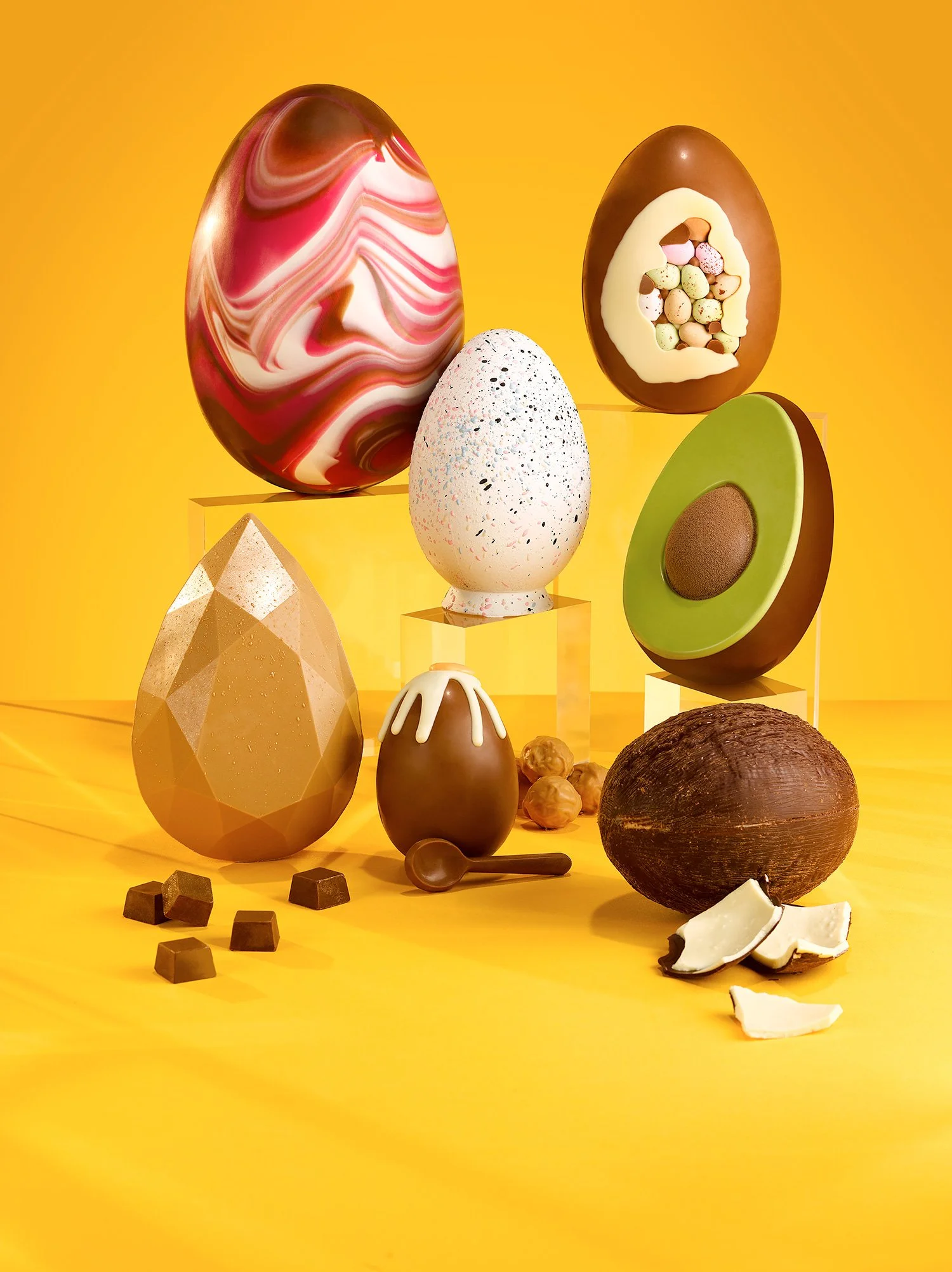 A Gazette magazine studio photograph of Easter eggs