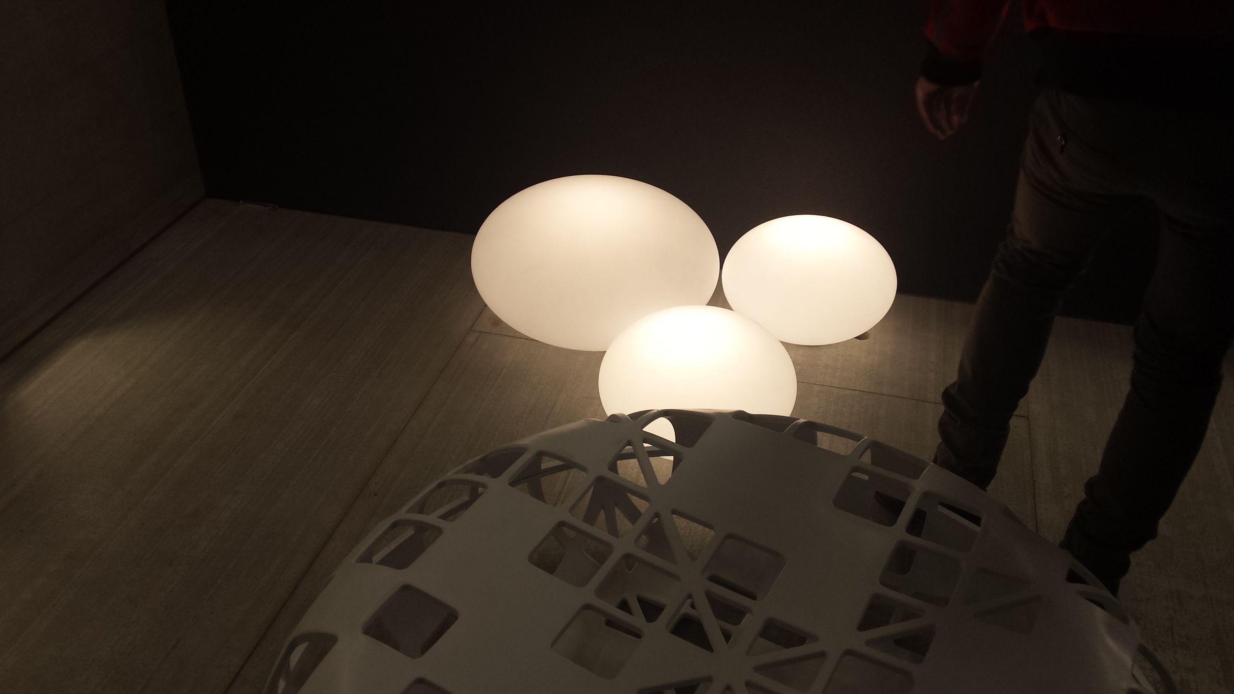 External floor lamps giving a soft glow of light