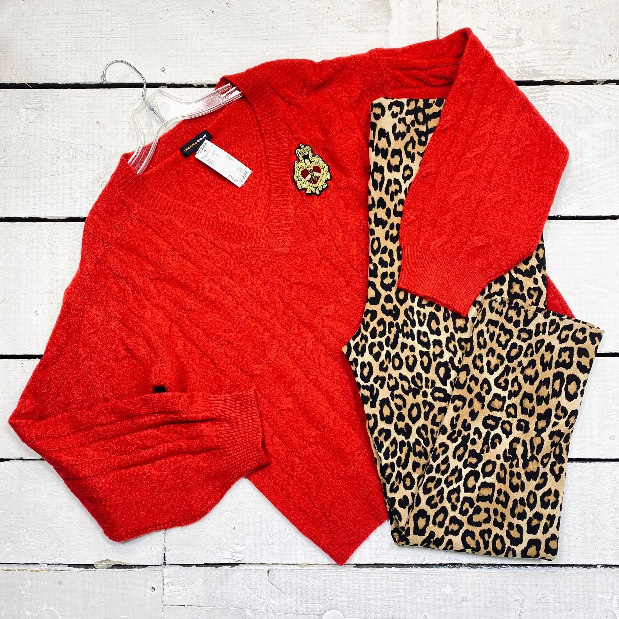 Ambiance Sweater Size L, $12.95
Chicos Pants Size 12, $15.95