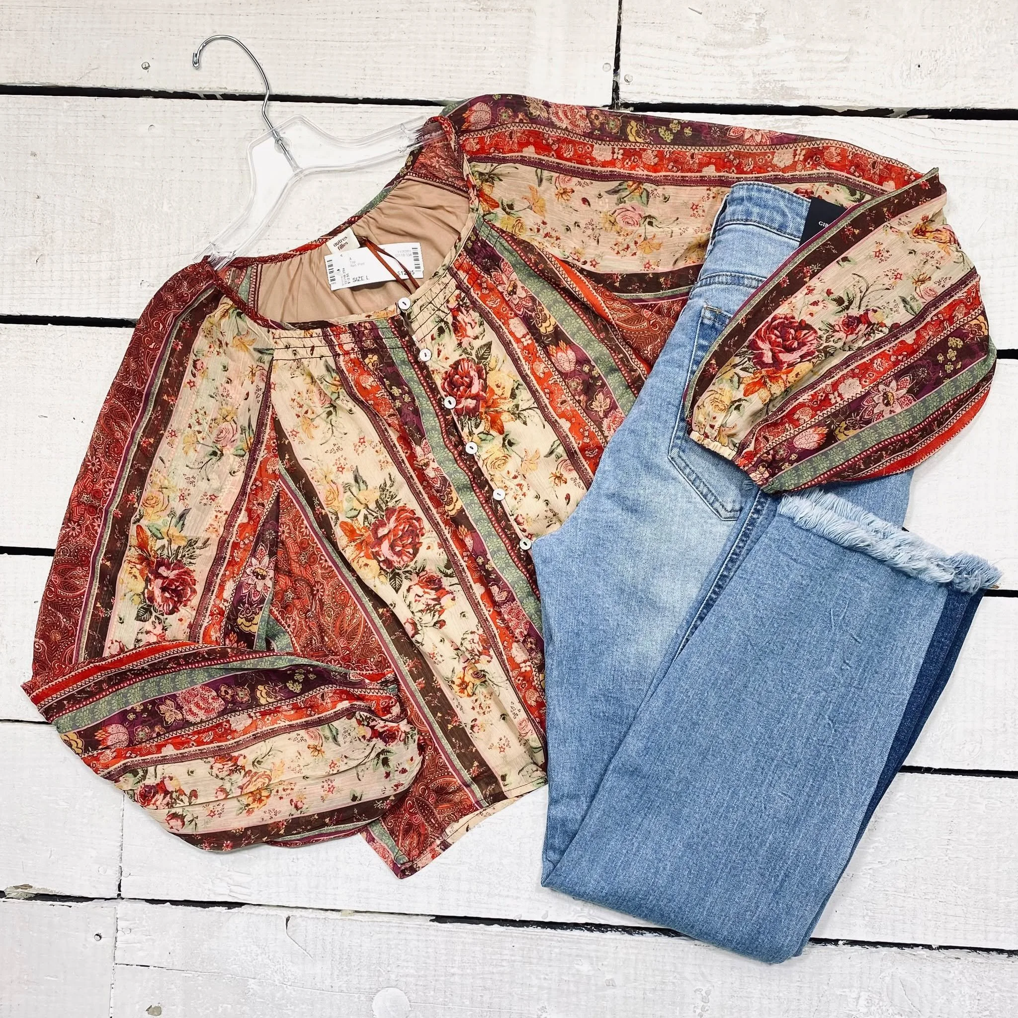 Top Size L, $12.95
Black Jeans Size 13, $18.95