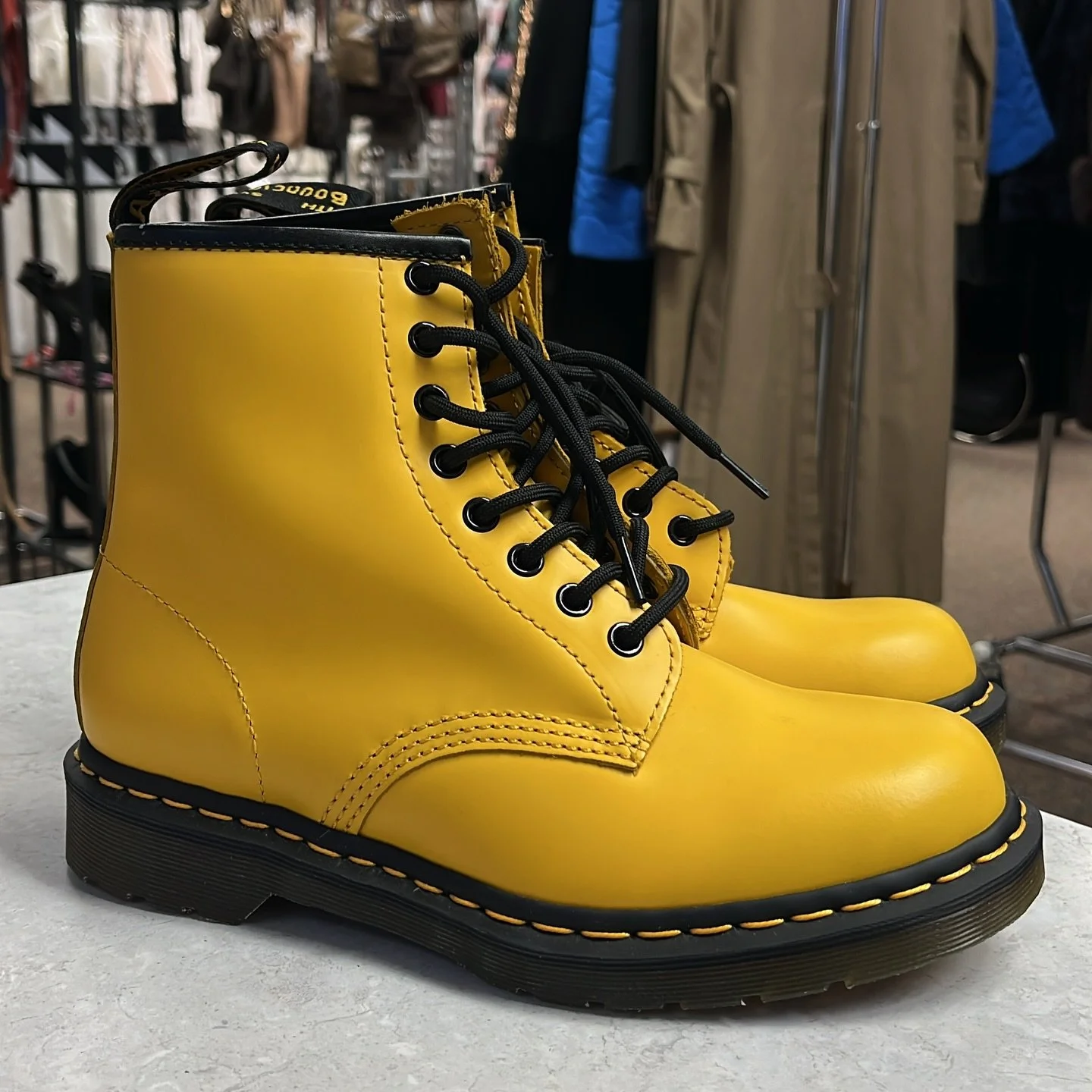 This Docs can brighten up the darkest of days! 💛 💛💛 Size 8, $89.85!  We LOVE  them!