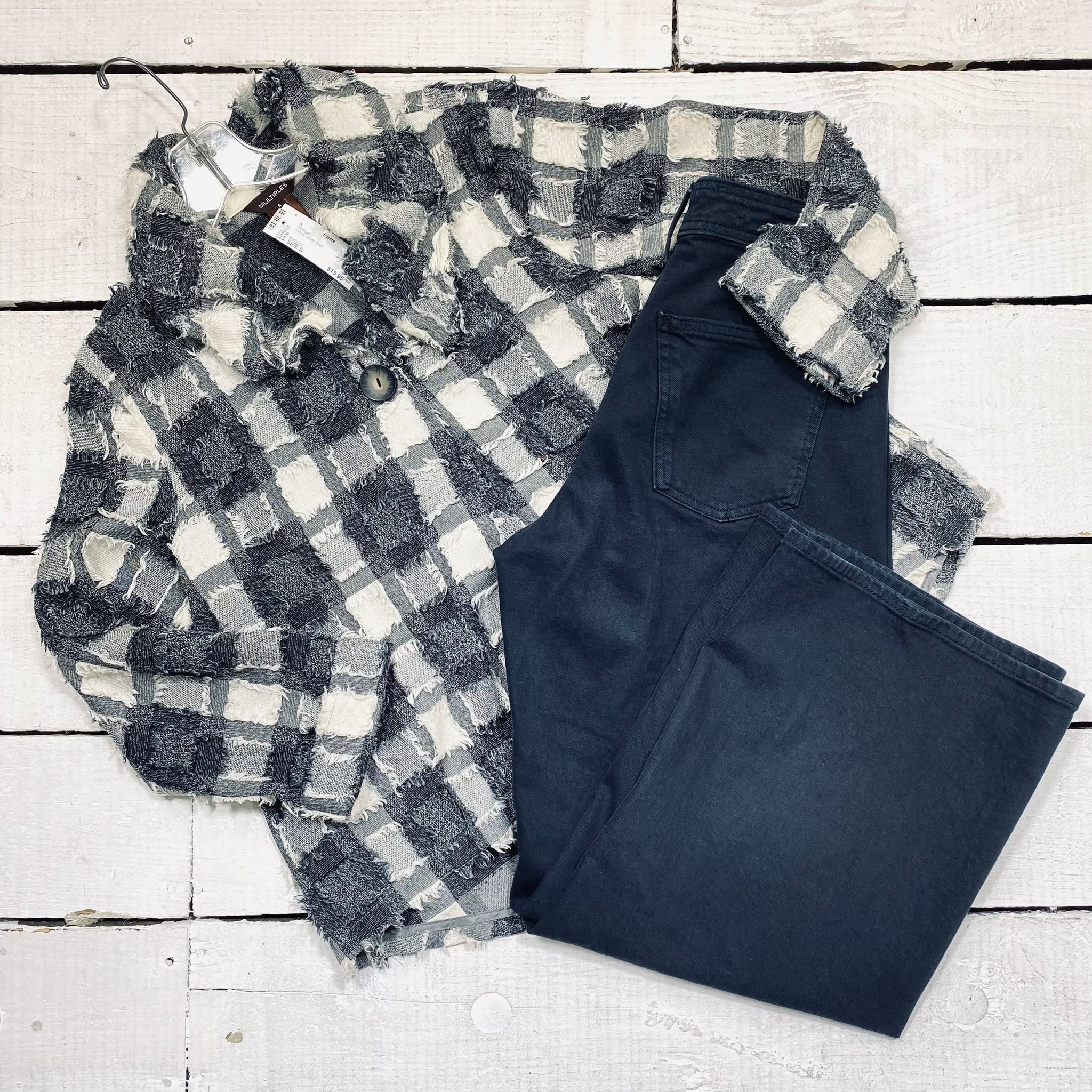 Multiples Cardigan Size S, $15.95
Universal Thread Pants Size 6, $12.95