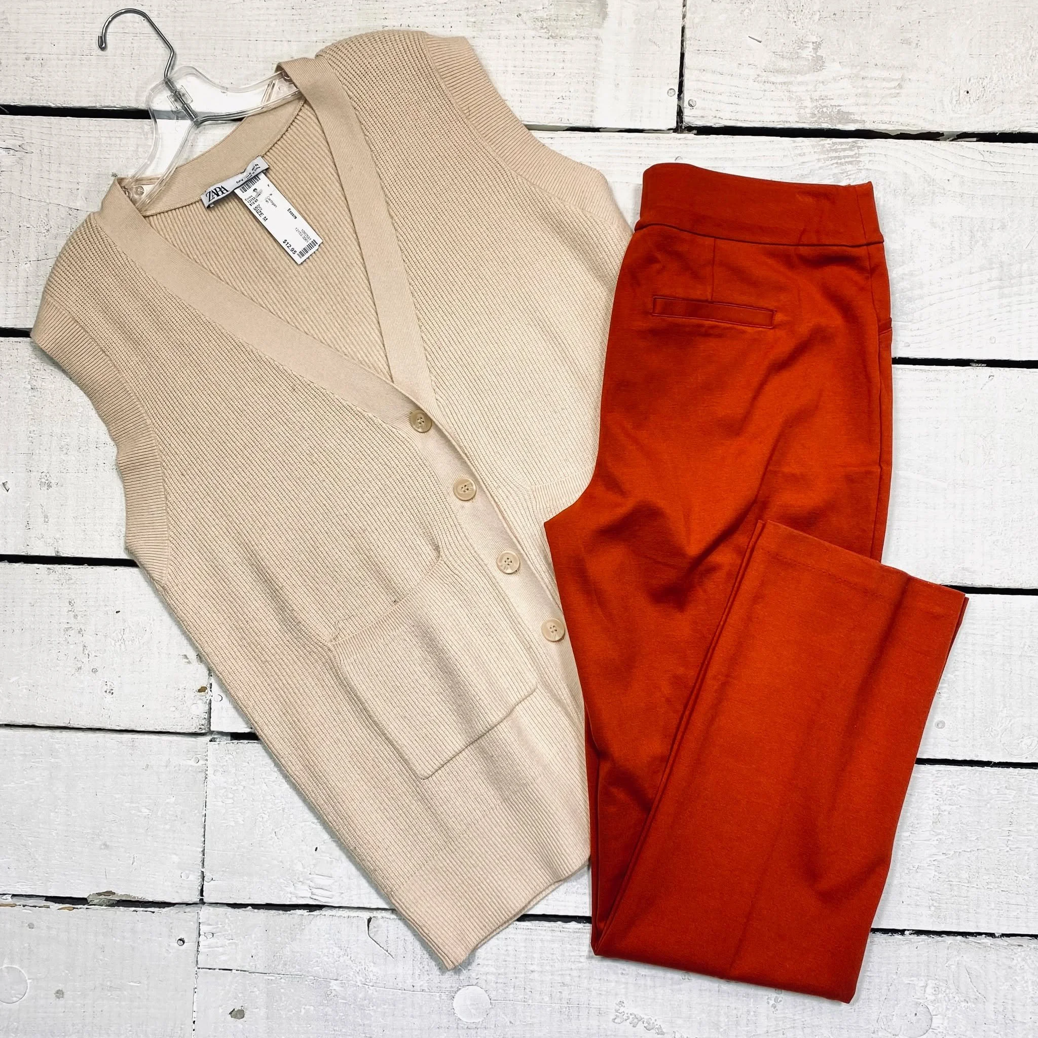 Zara Cardigan Size M, $12.95
CATO Pants Size 12, $14.95
