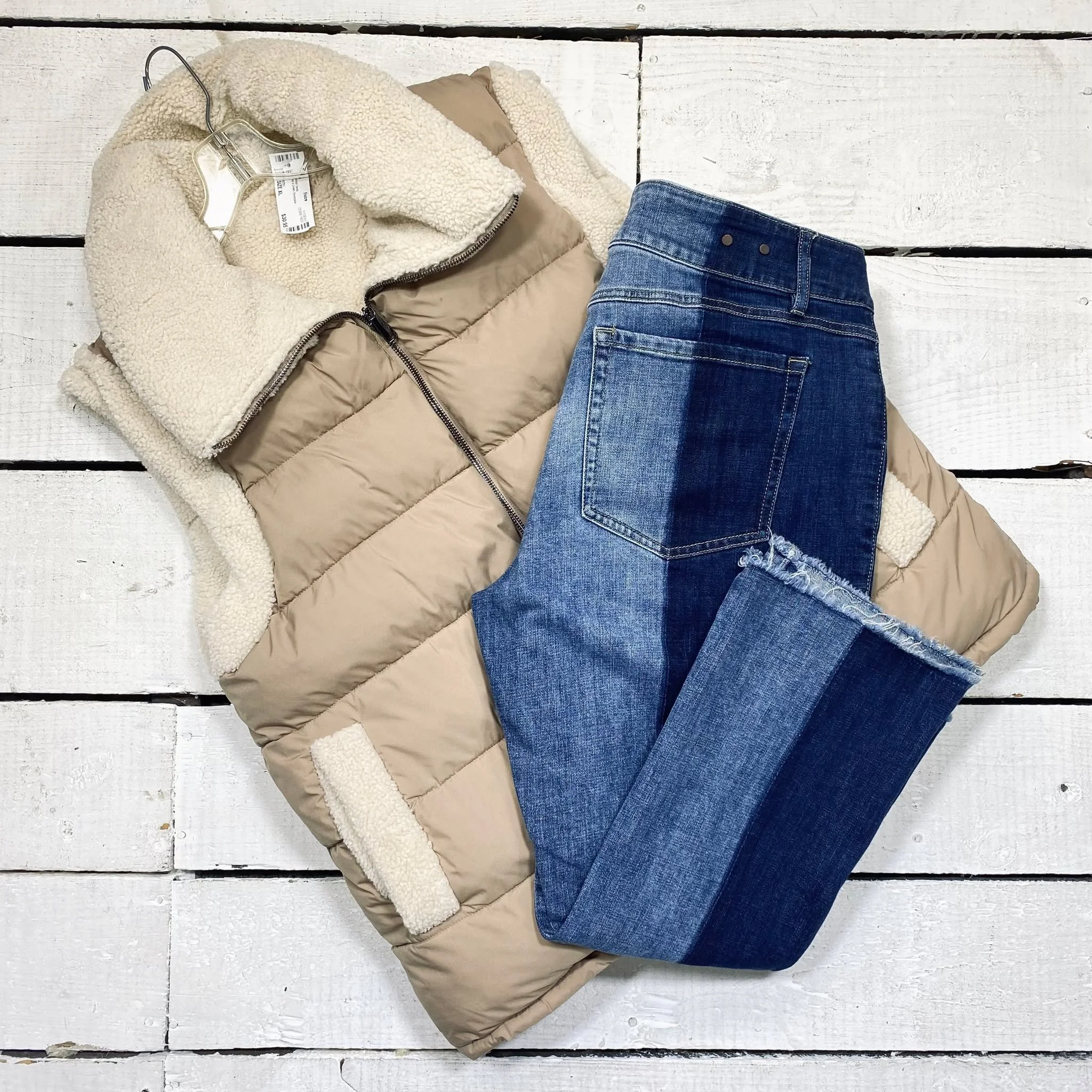 BCBG Winter Vest Size XL, $30.95
Cabi Jeans Size 14, $28.95