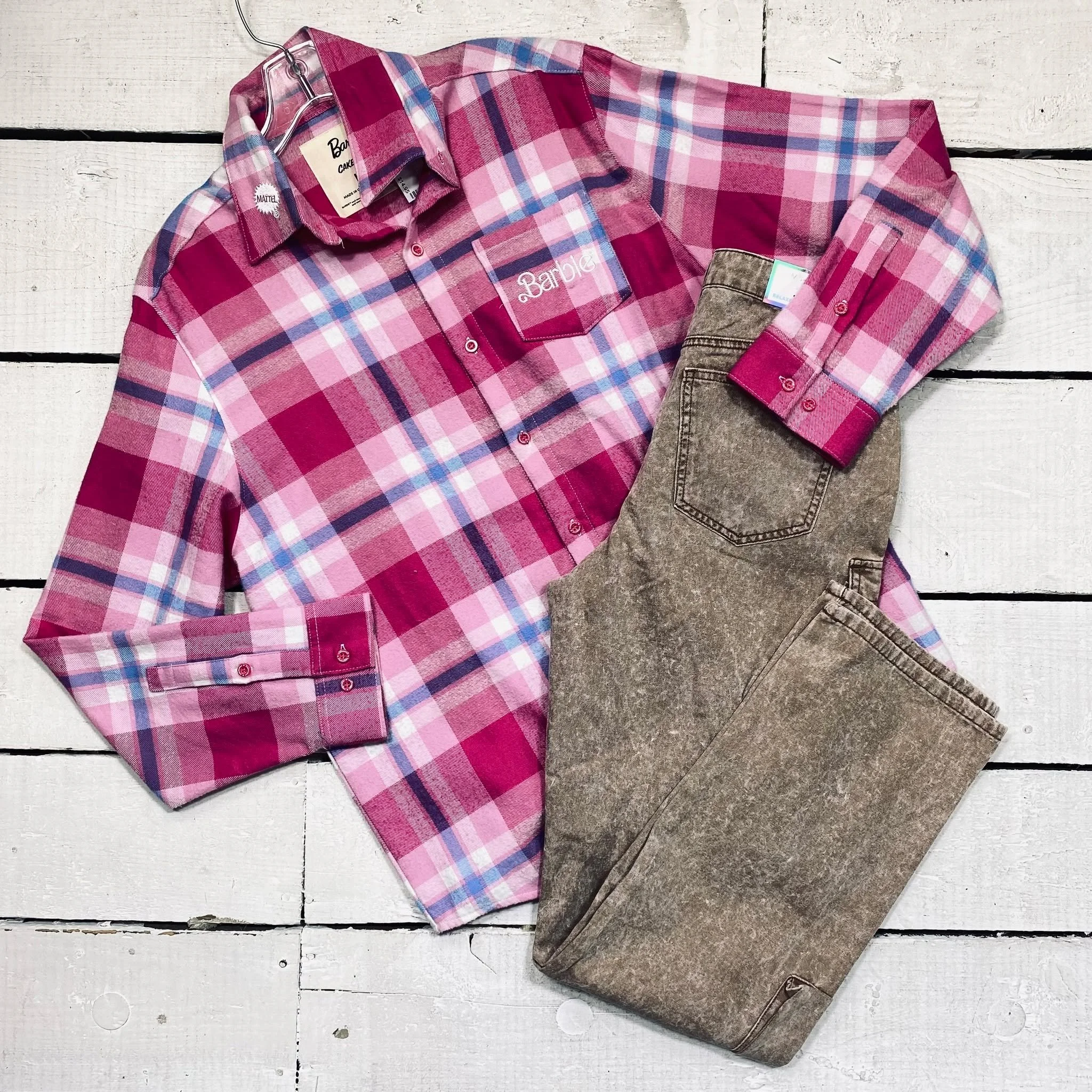 Mattel Blouse Size L, $14.95
Tinseltown Pants Size 4, $15.95