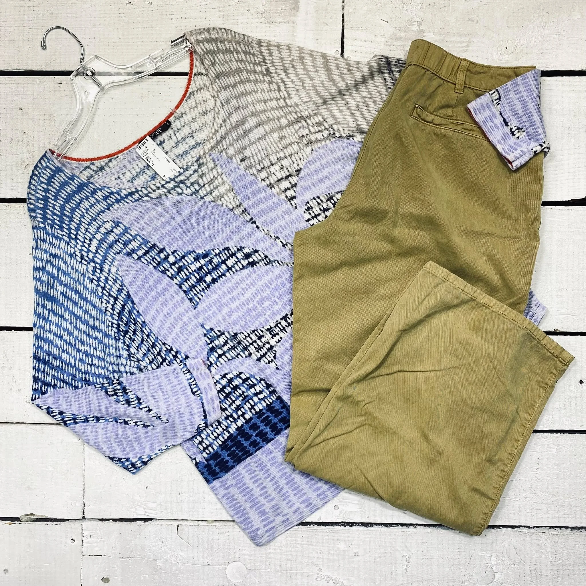 Nic &amp; Zoe Top Size XL, $10.95
Maurices Pants Size 16, $10.95