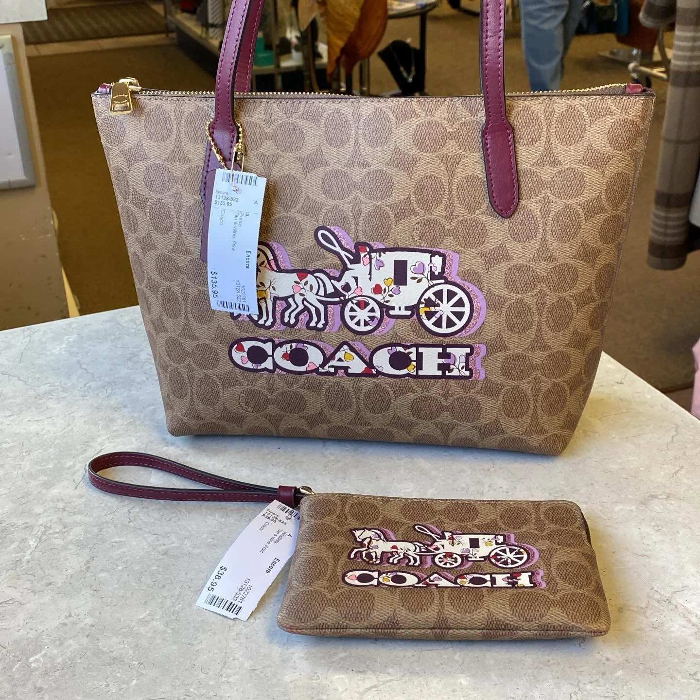 Coach Purse, $135.95
Coach Wristlet, $38.95