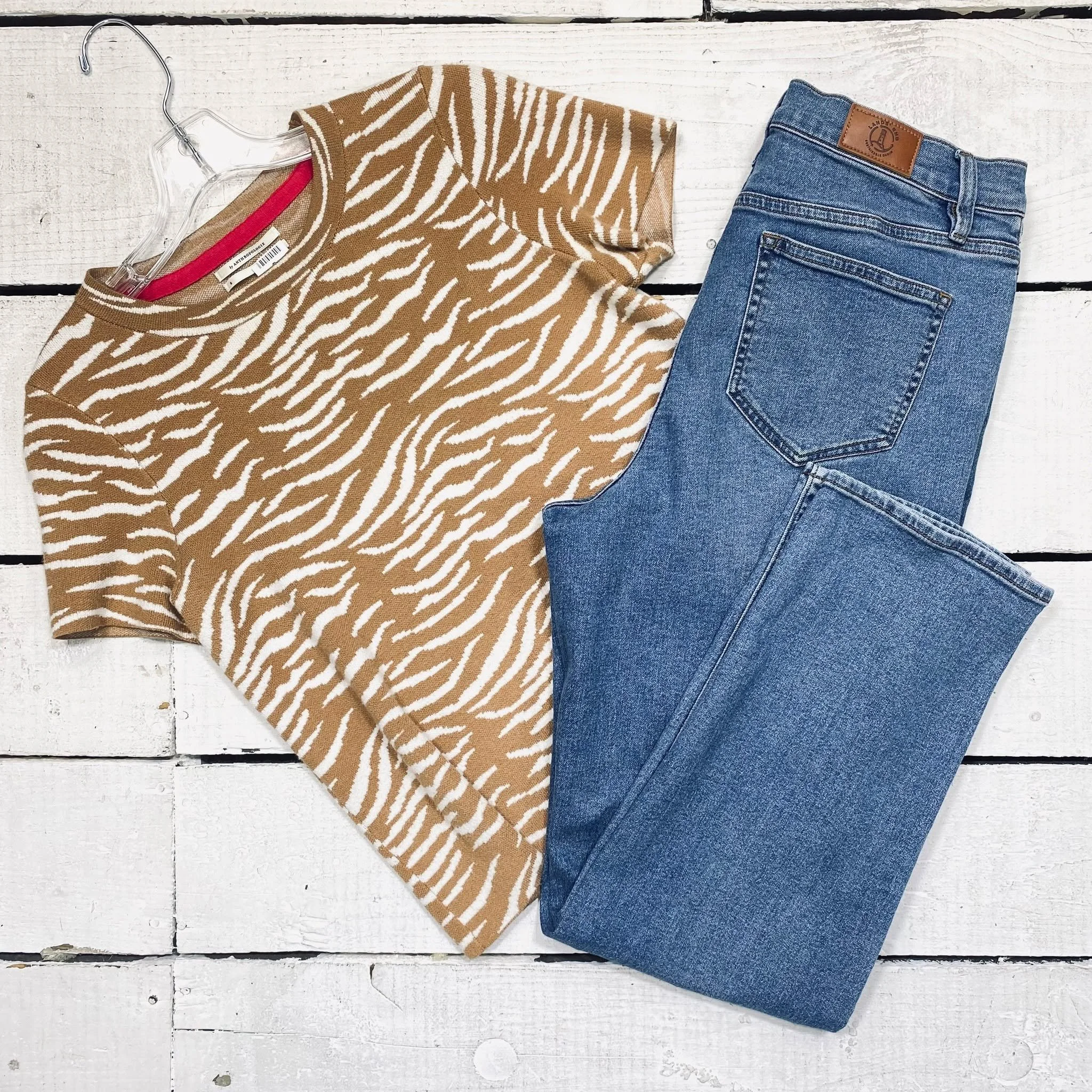 Anthropologie Top Size S, $12.95
Lands End Jeans Size 10, $12.95