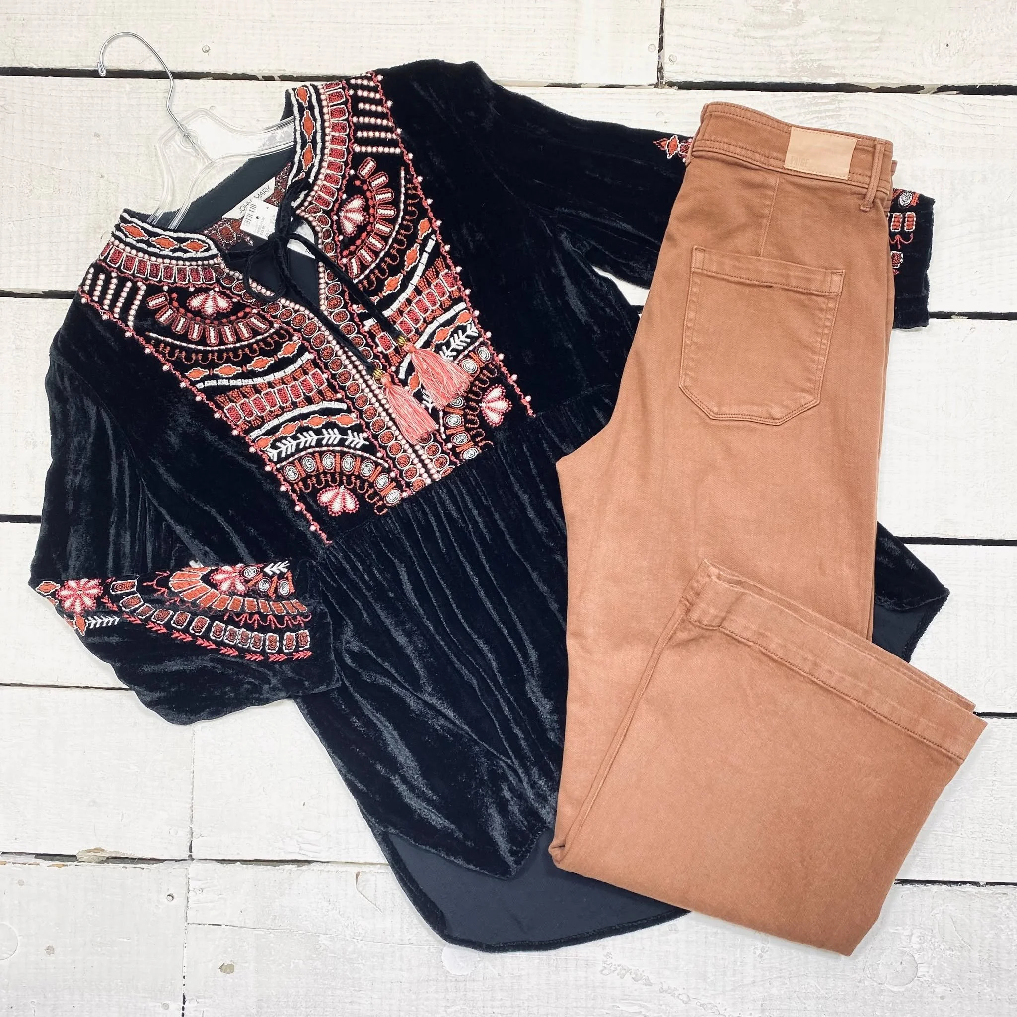 John Marks Top Size S, $22.95
Paige Pants Size 4, $14.95