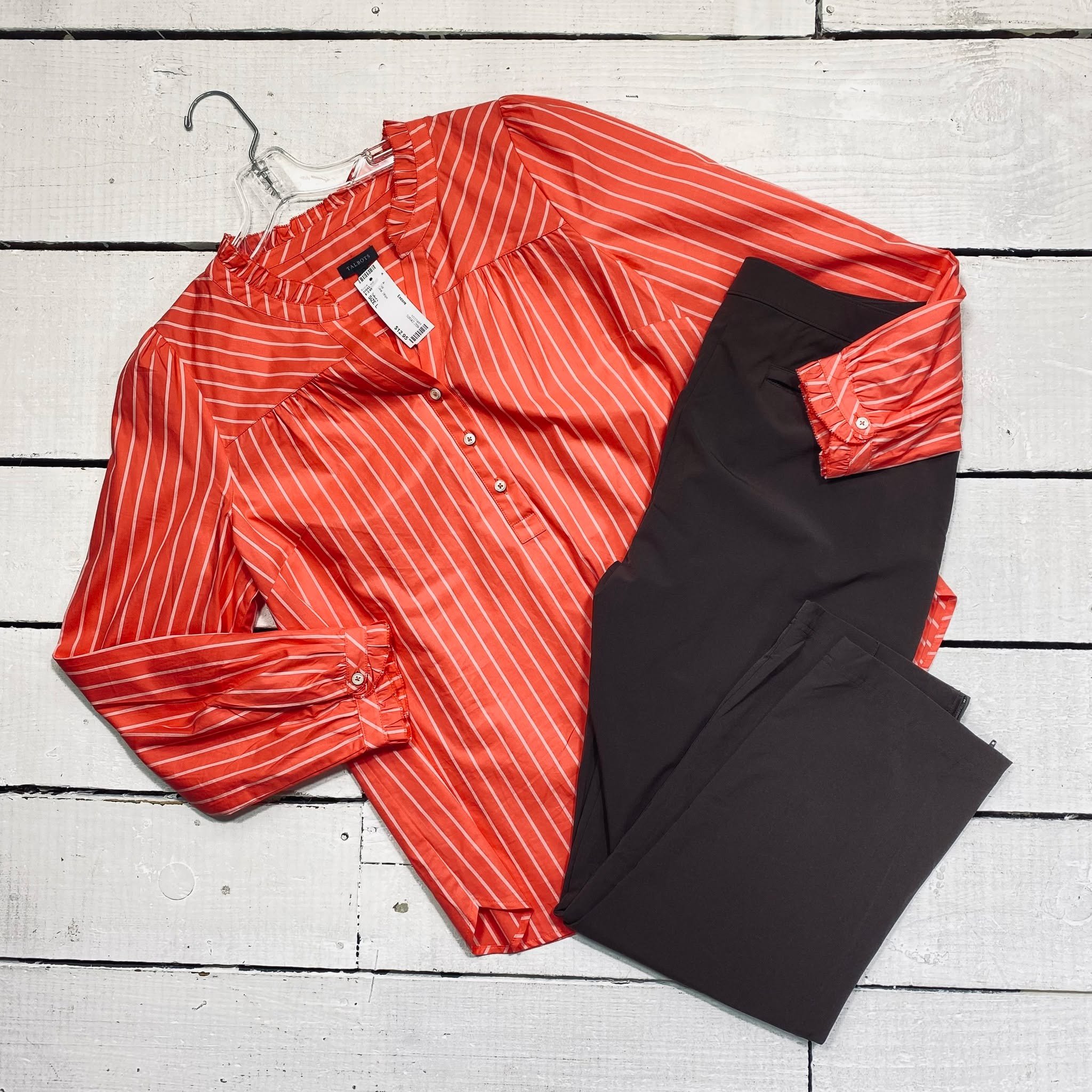 Talbots Top Size L, $12.95
Chicos Pants Size 6, $15.95