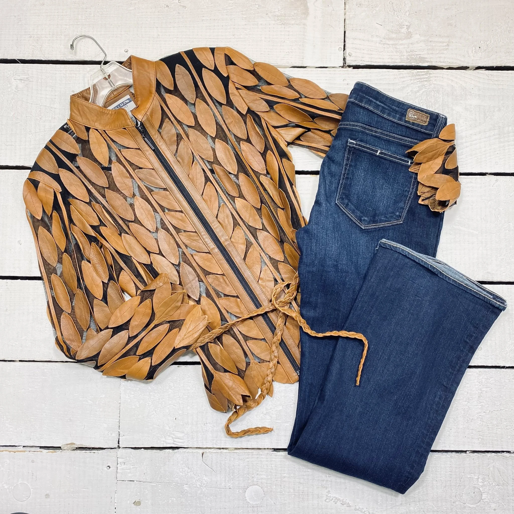 Stillman Studios Cardigan Size M, $40.95
Paige Jeans Size 8, $15.95