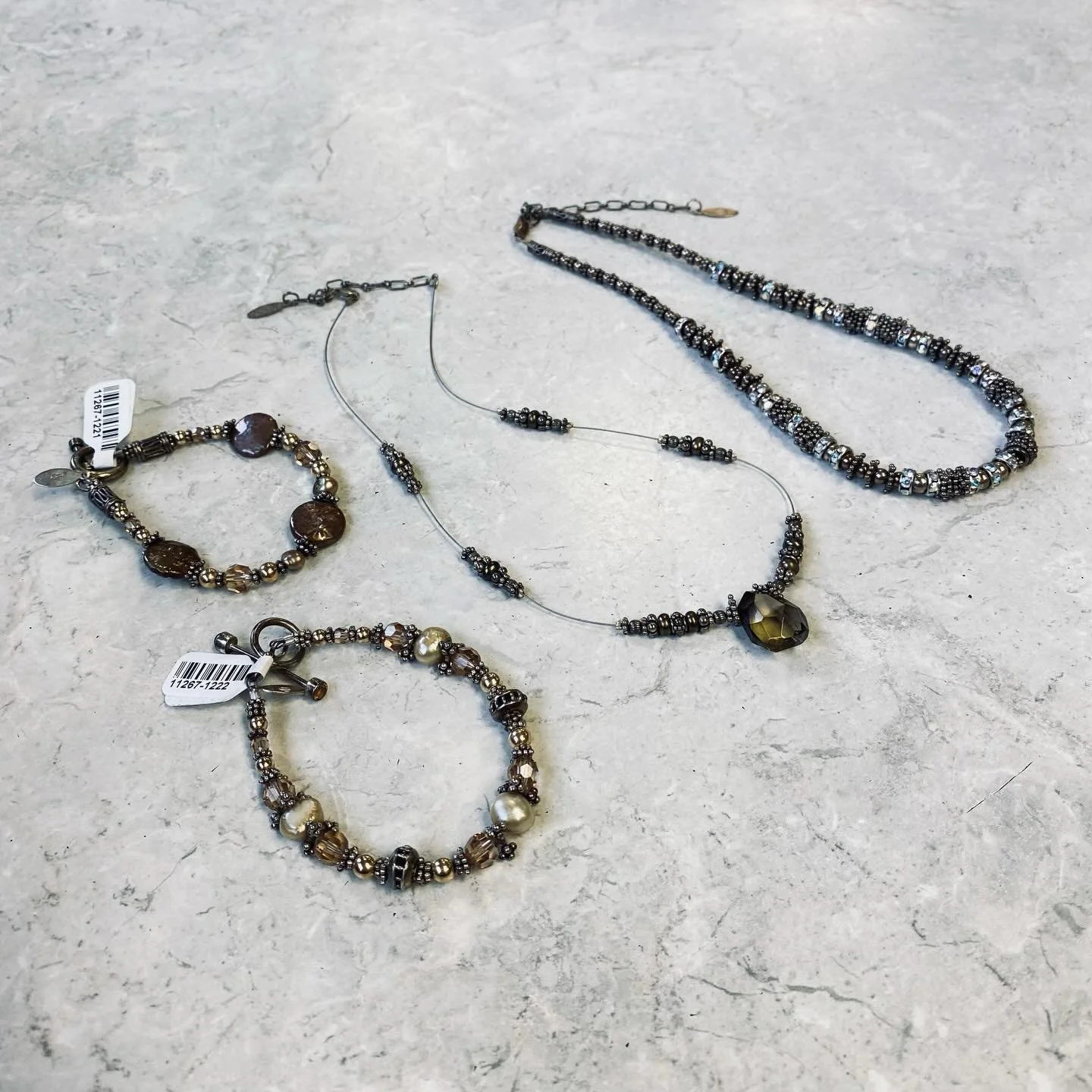 &hearts;️ Calling all Jewelry Girlies - We need help! &hearts;️ We got in these beautiful necklaces and bracelets all with the same stamp and we&rsquo;re not sure what they are. Can anyone identify this stamp for us? Thank you all so much!!