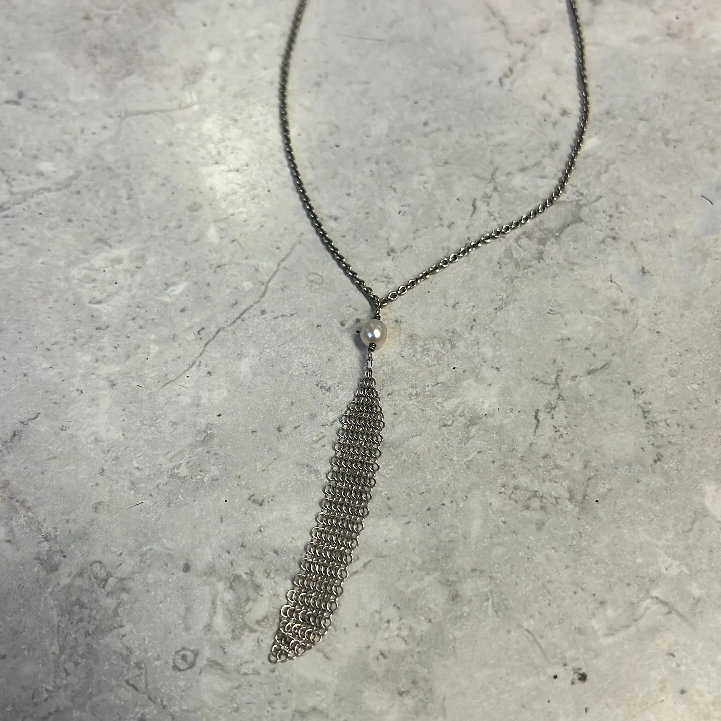 Tiffany &amp; Co Elsa Peretti sterling necklace with real pearl, only $175.95!