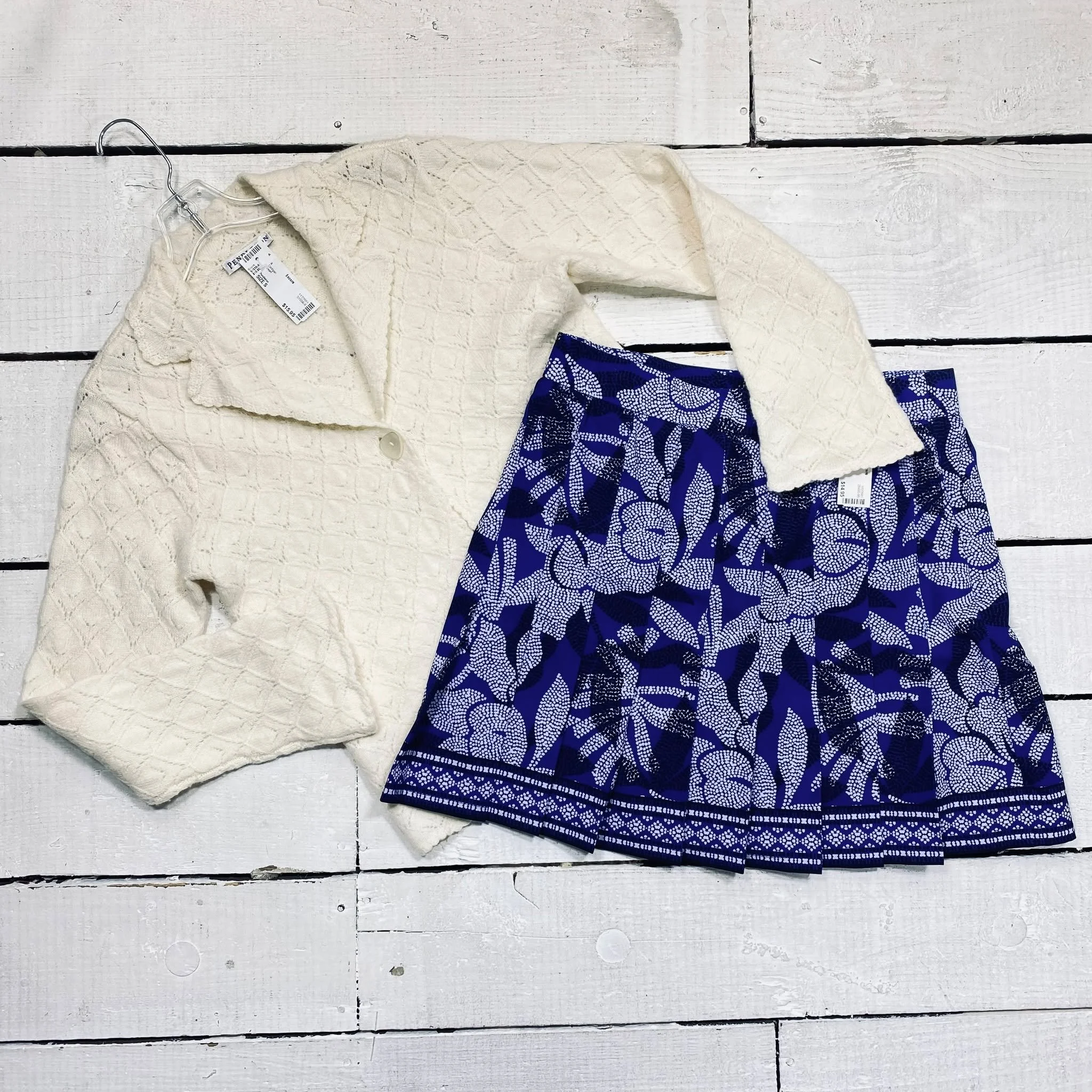 Pendleton Cardigan Size S, $15.95
Chicos Skort Size 10/12, $14.95