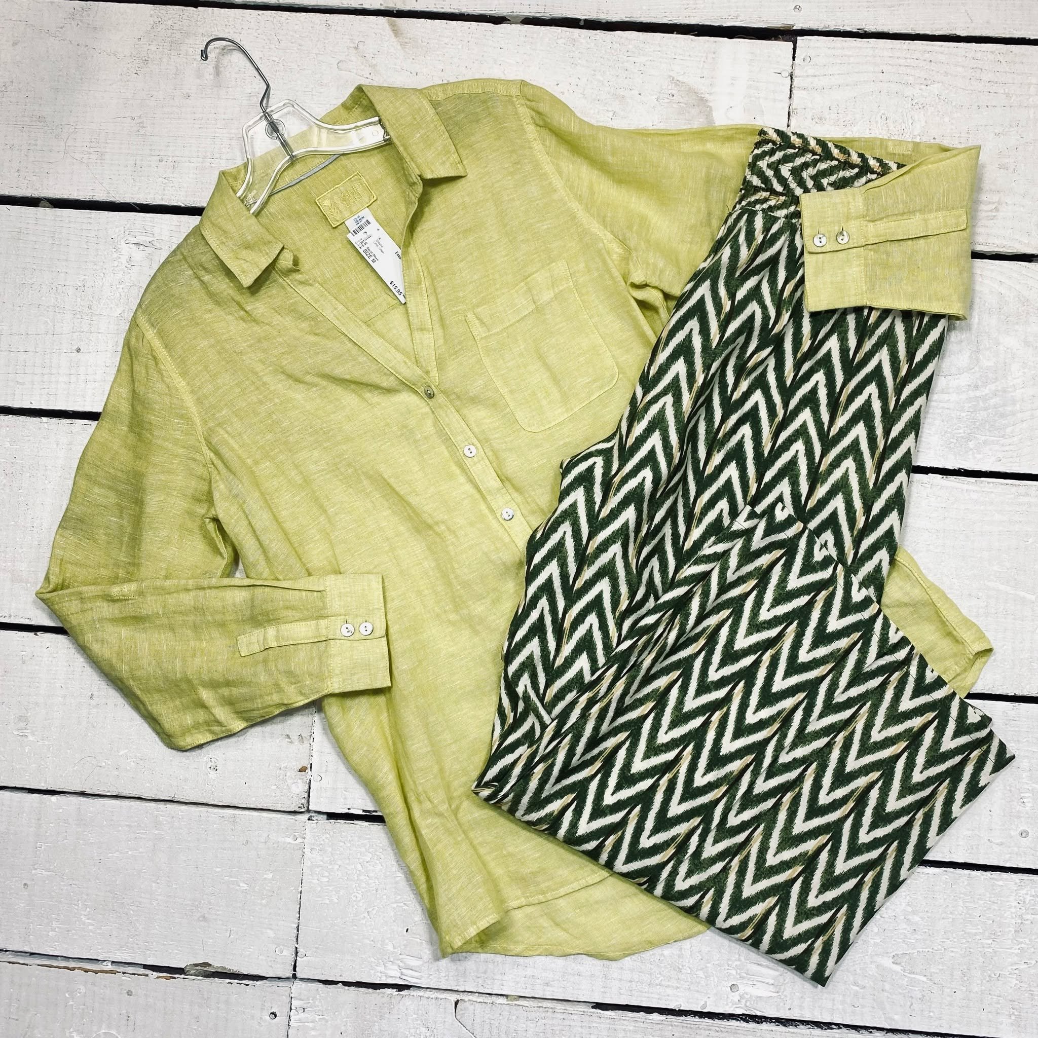 Sigrid Olsen Blouse Size M, $15.95
Haver London Pants Size 8, $12.95