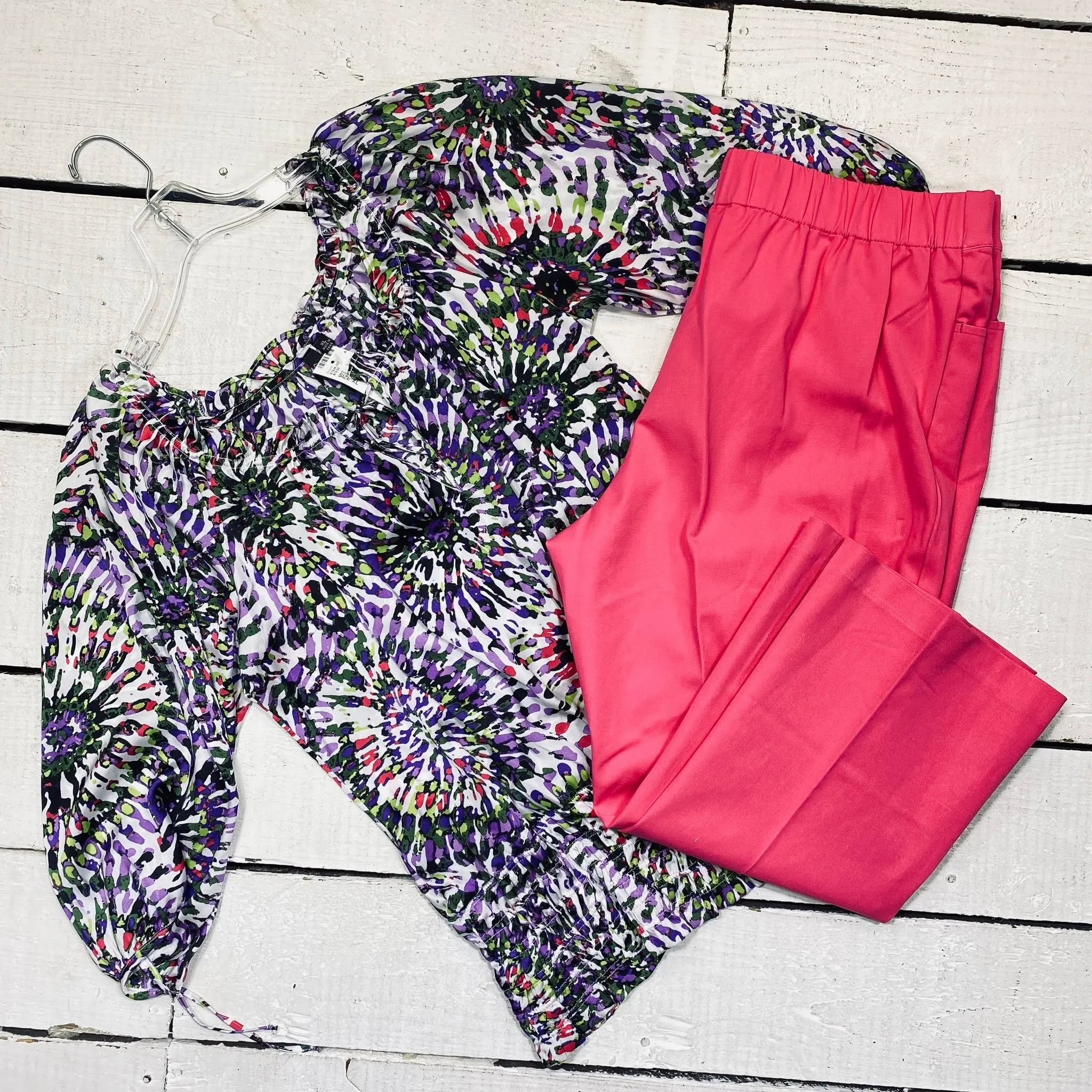 Essentials Top Size XL, $12.95
Isaac Mizrahi Capris Size 18, $10.95