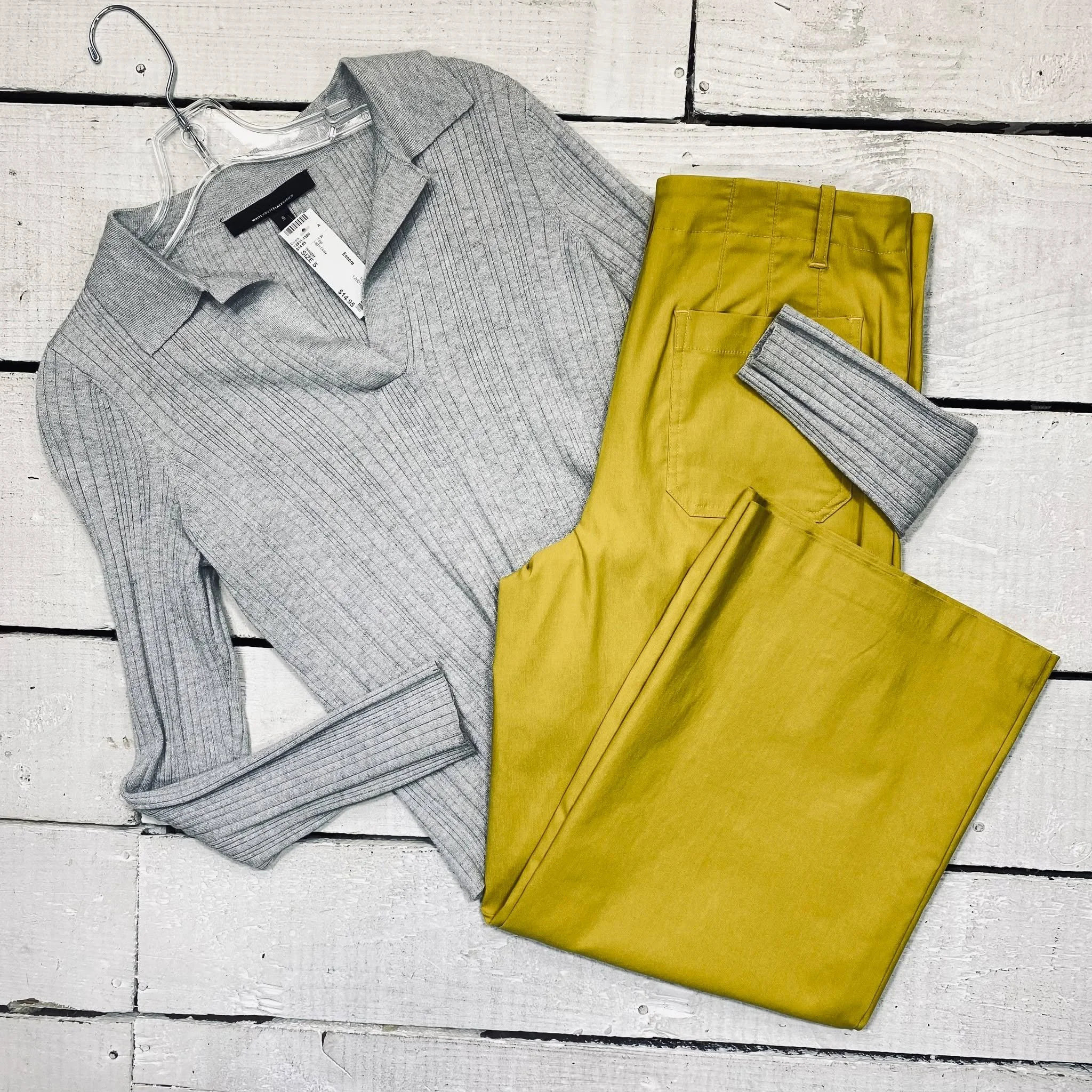 WHBM Top Size S, $14.95
Jules &amp; Leopold Pants Size 8, $14.95