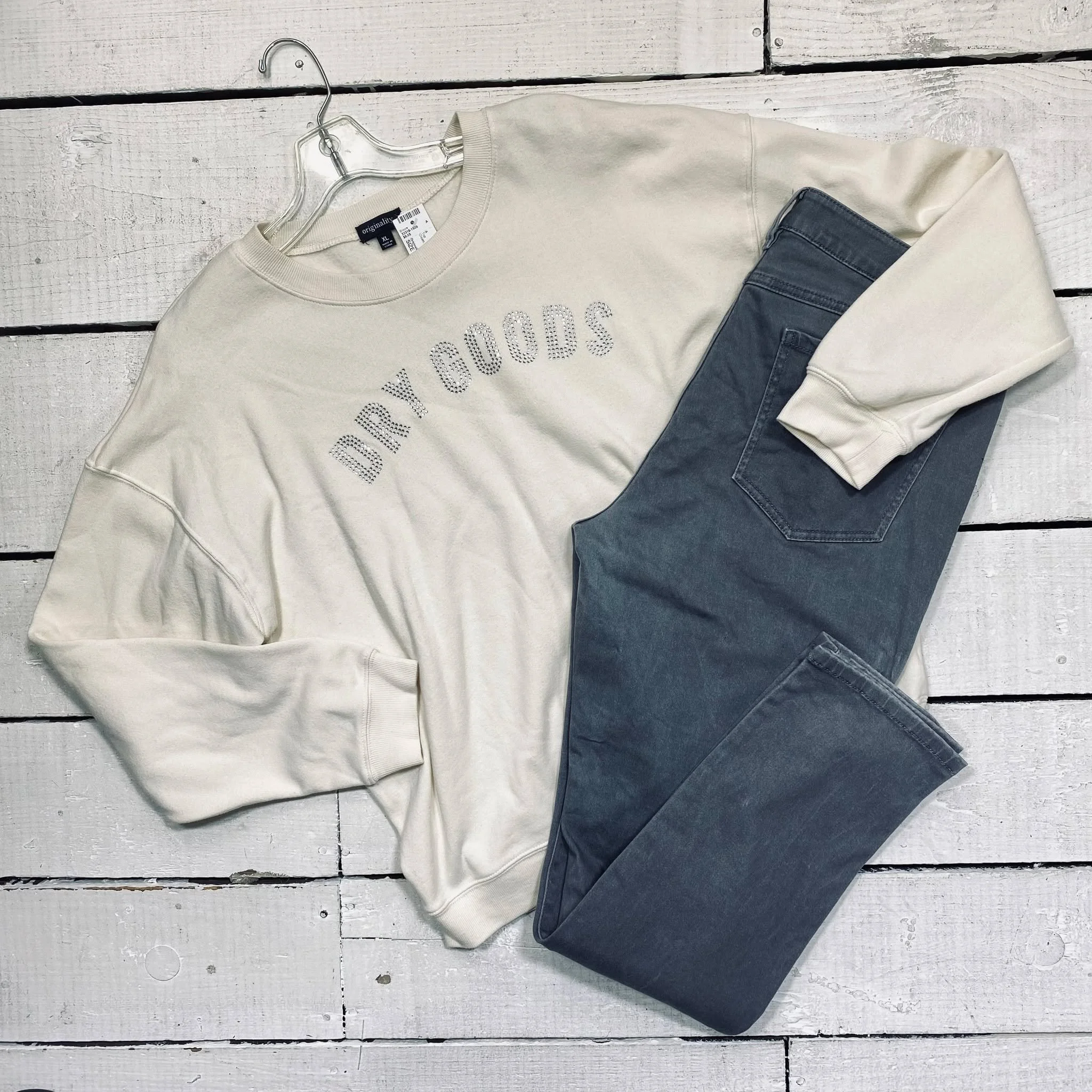 Originality Top Size XL, $8.55
Cabi Jeans Size 14, $24.95