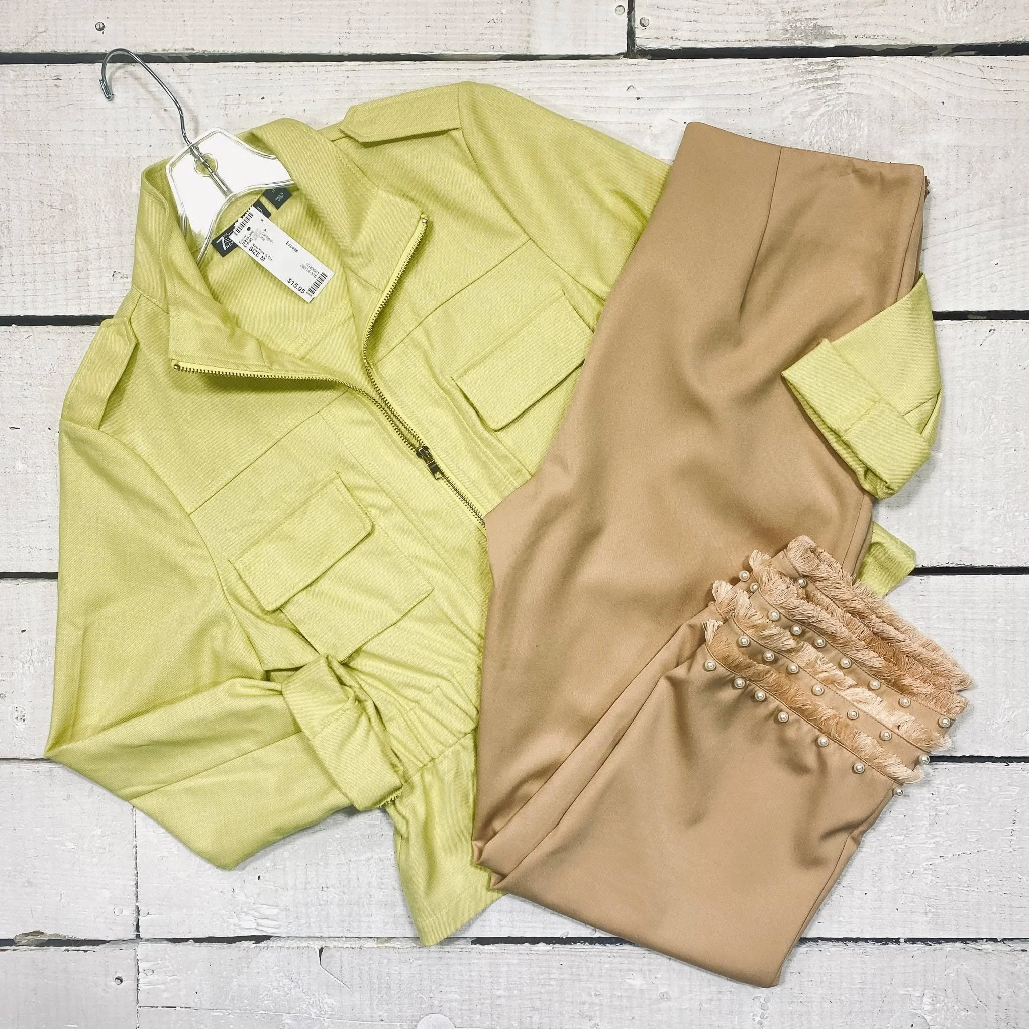 New York &amp; Co Cardigan Size M, $15.95
INA Pants Size 8, $35.95