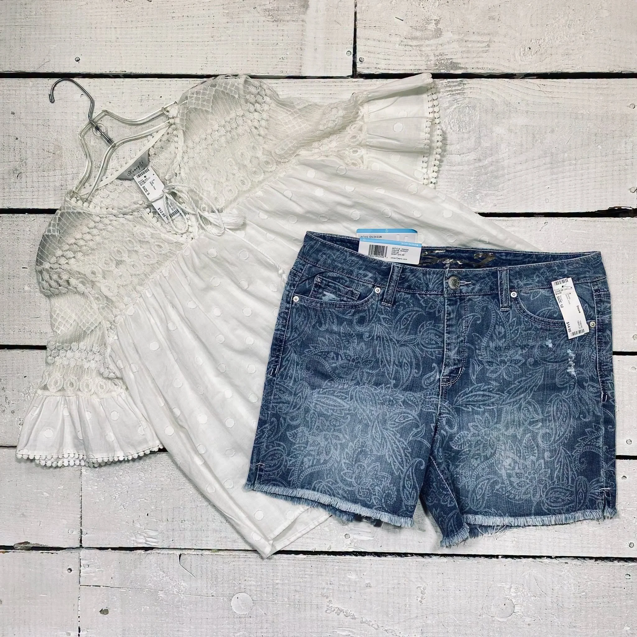 Top Size S, $12.95
Seven Shorts Size 12, $14.95