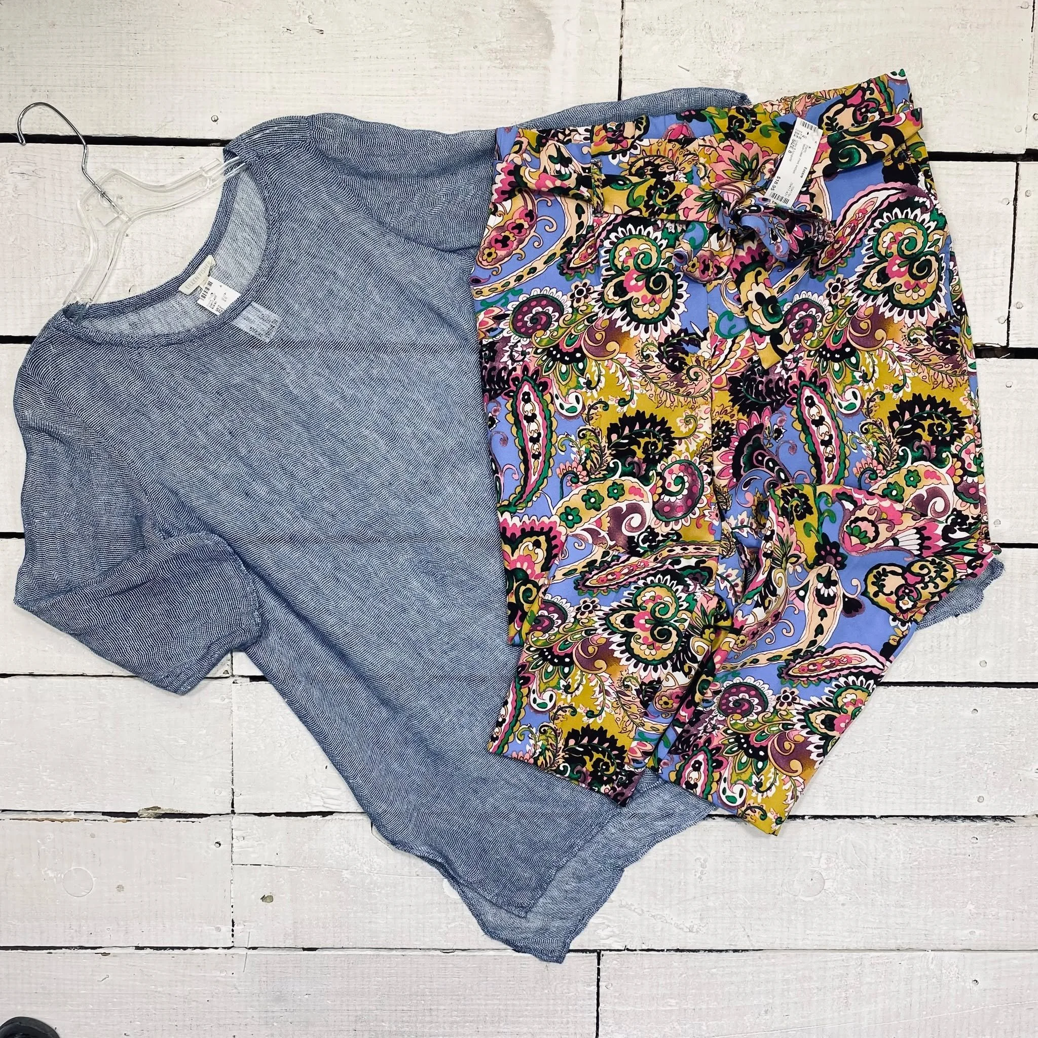 Eileen Fisher Top Size L, $28.95
Jules &amp; Leopold Pants Size 8, $18.95
