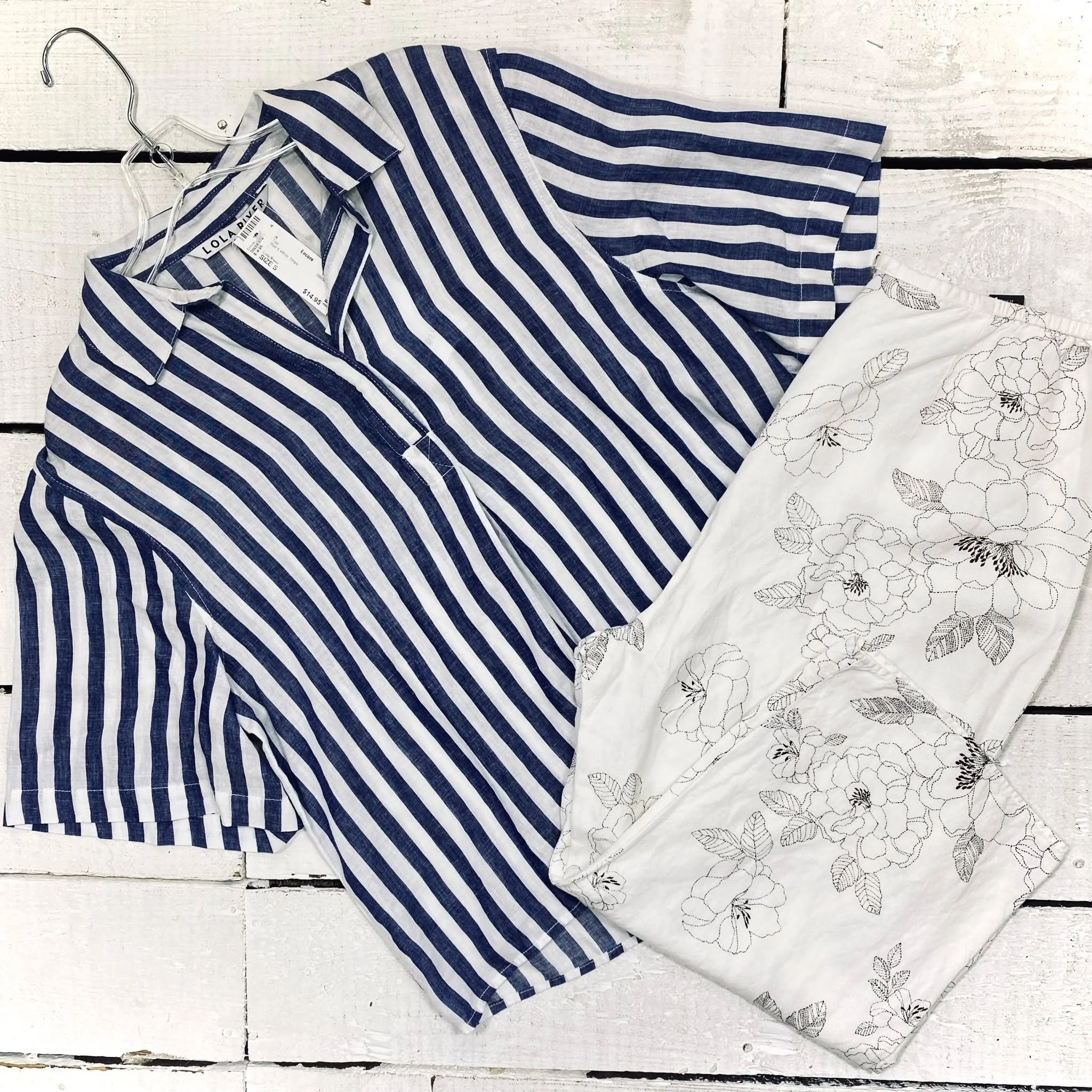 Lola River Top Size S, $14.95
Norton McNaughton Capris Size 10/12, $14.95