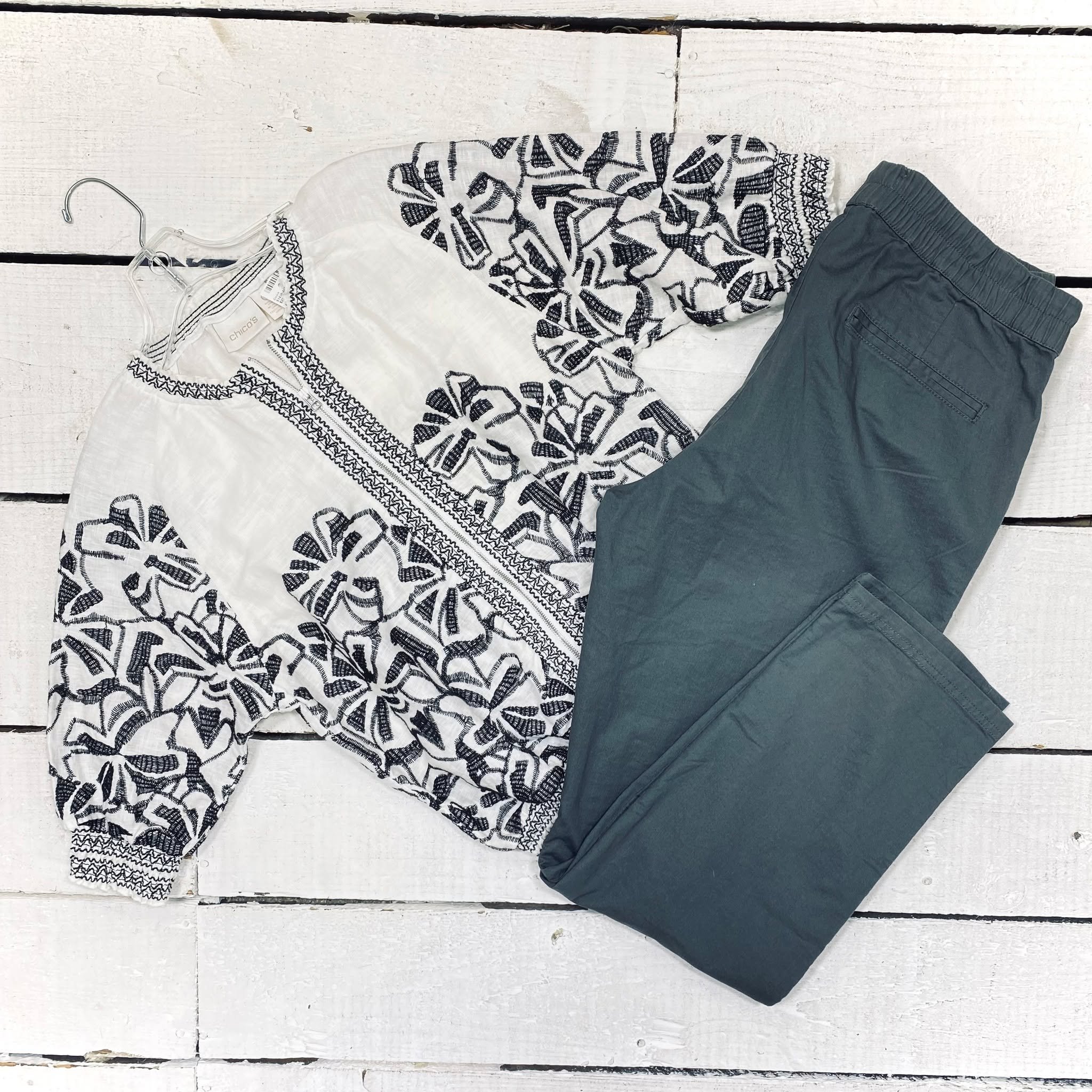 Chicos Top Size S, $20.95
Pact Pants Size 10, $12.95