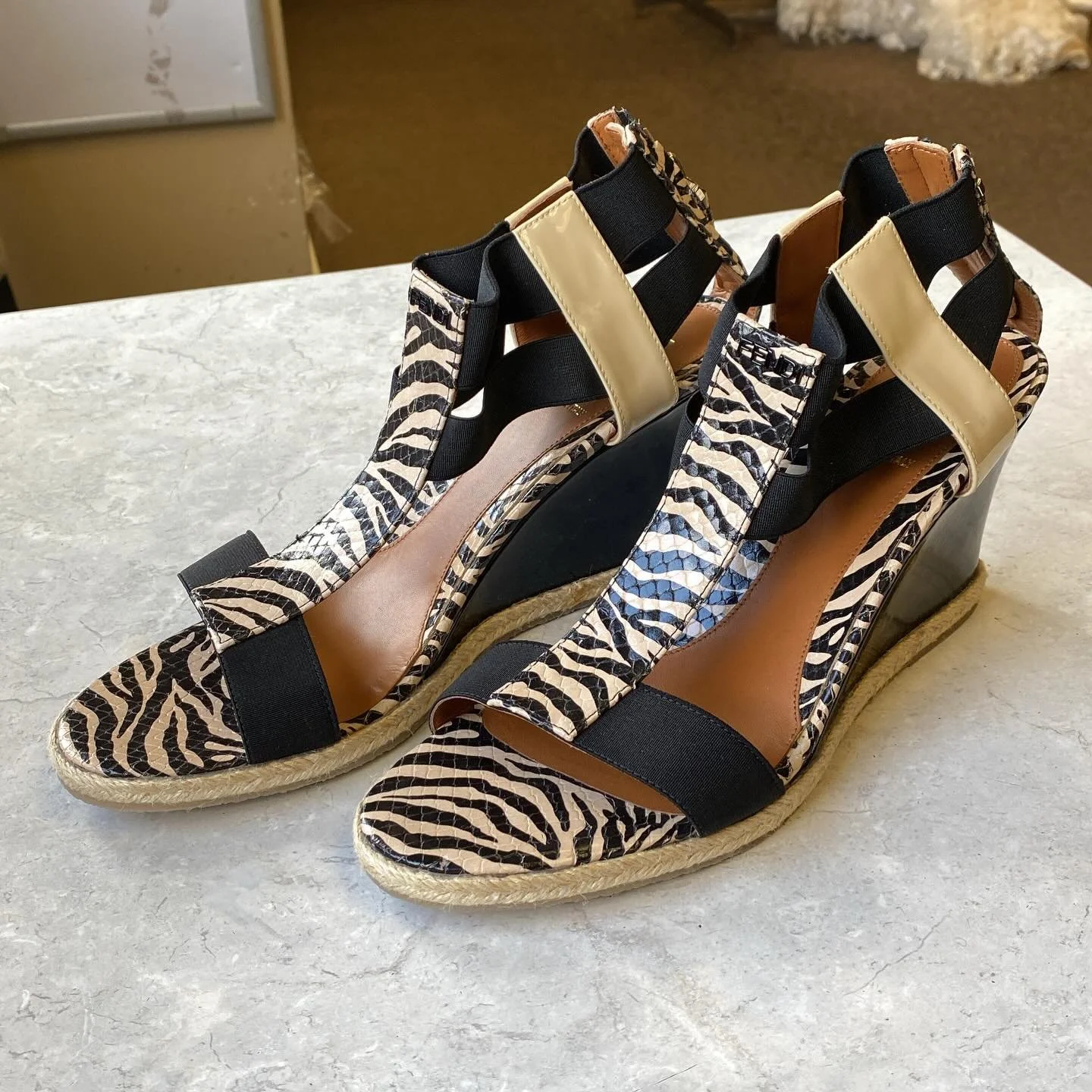 Luxury Brand F🤍ndi Wedges Size 8.5, $155.99!