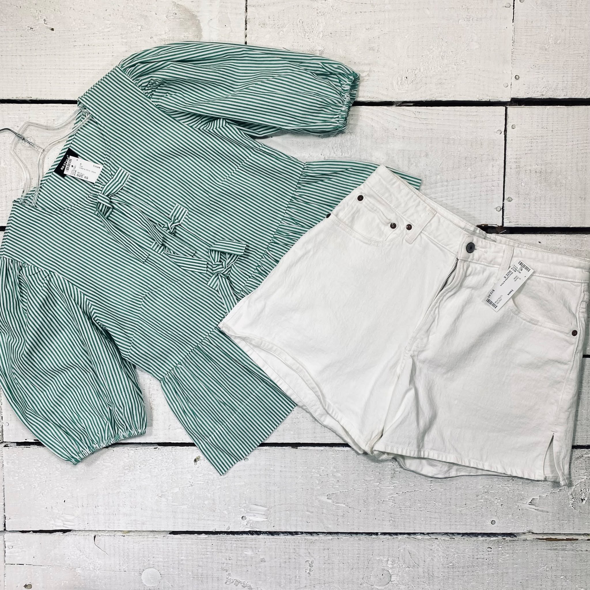 RD Style Top Size XS, $14.95
Abercrombie &amp; Fitch Shorts Size 6, $12.95