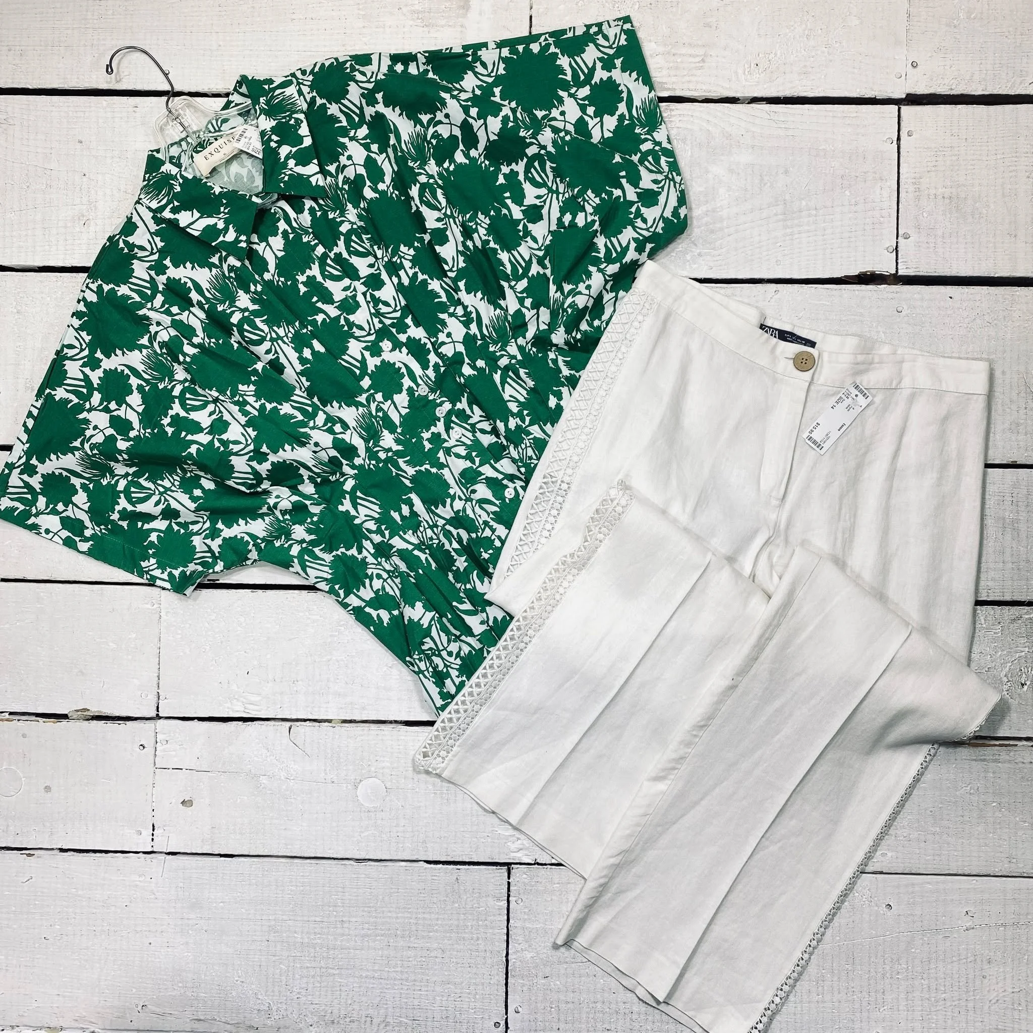 Exquise Blouse Size XL, $24.95
Zara Pants Size 14, $15.95